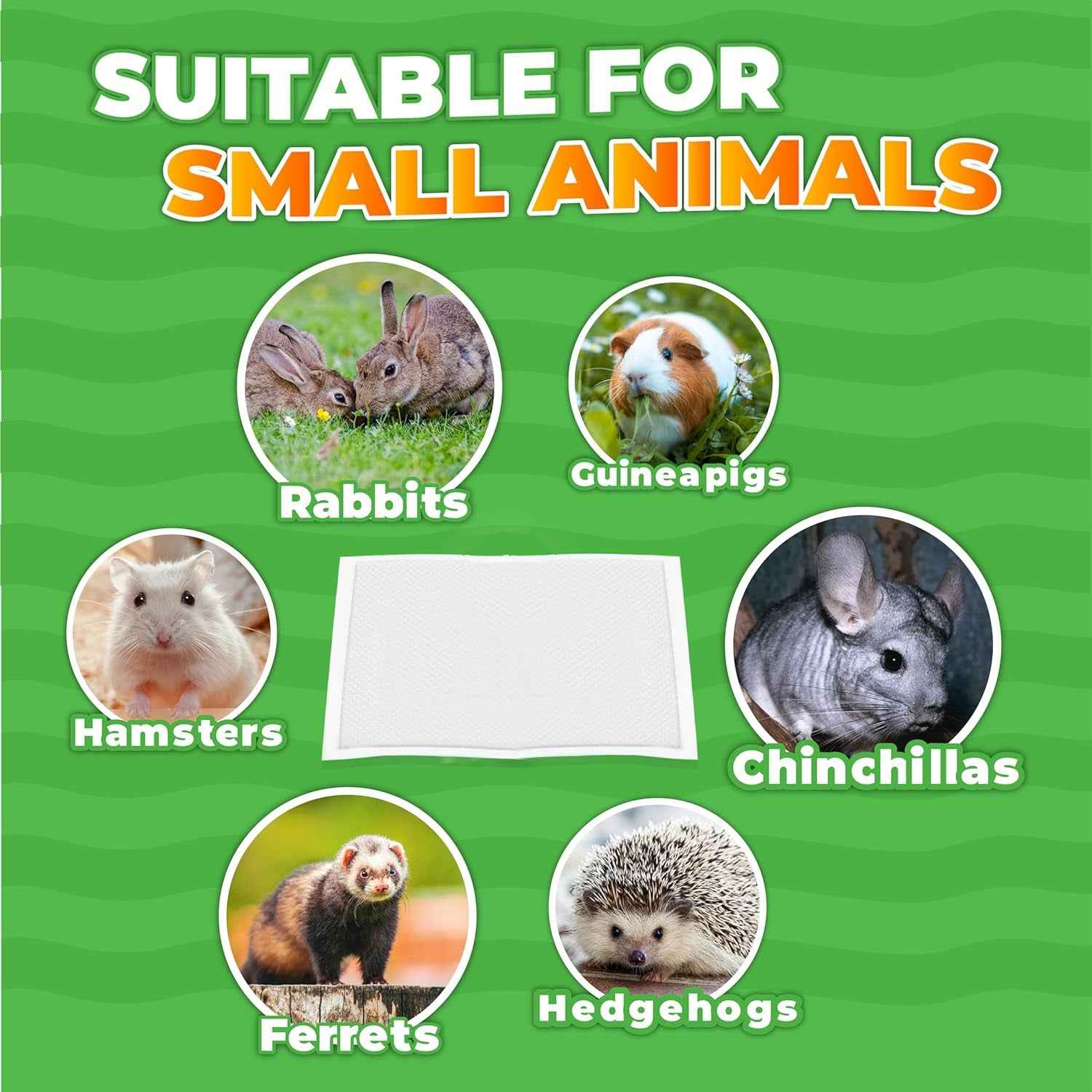 Guinea Pig Cage Liners Disposable 50 Pack Absorbent Small Pet Pads 14x18