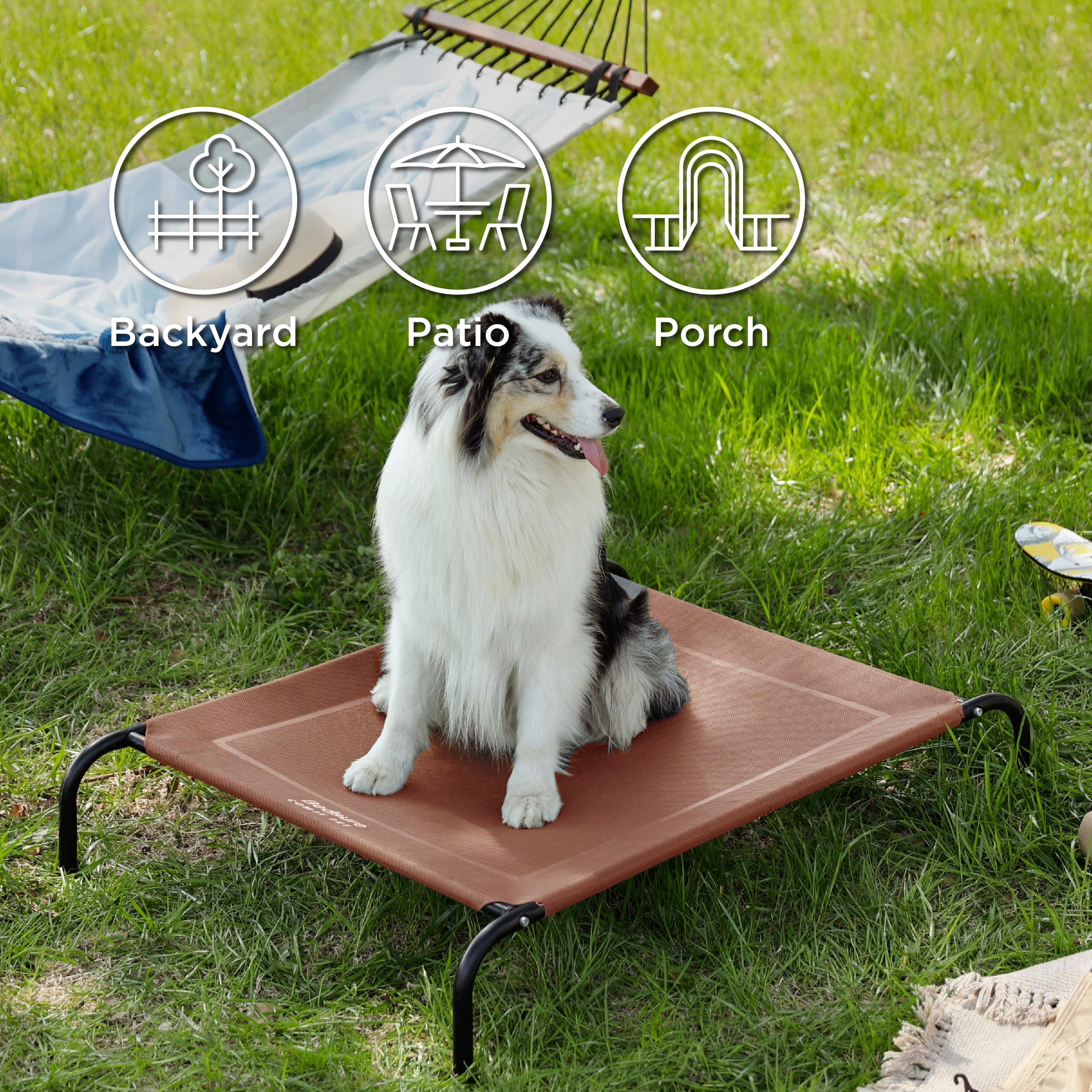 Bedsure Xl Elevated Outdoor Dog Bed - Raised Dog Cots Beds For Extra Large Dogs, Portable Indoor & Outdoor Pet Hammock Bed With