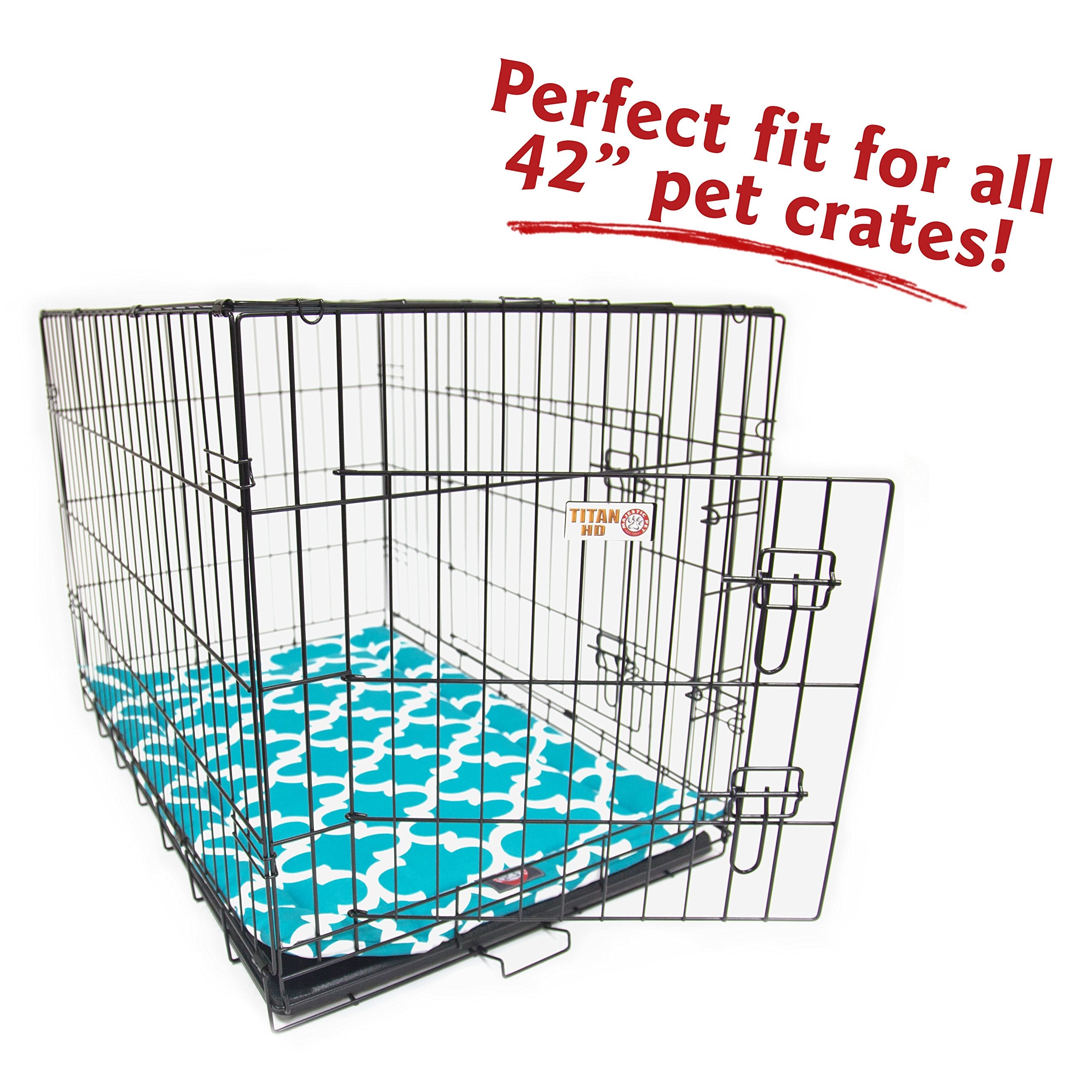 42' Trellis Teal Blue Crate Dog Bed Mat By Majestic Pet Products