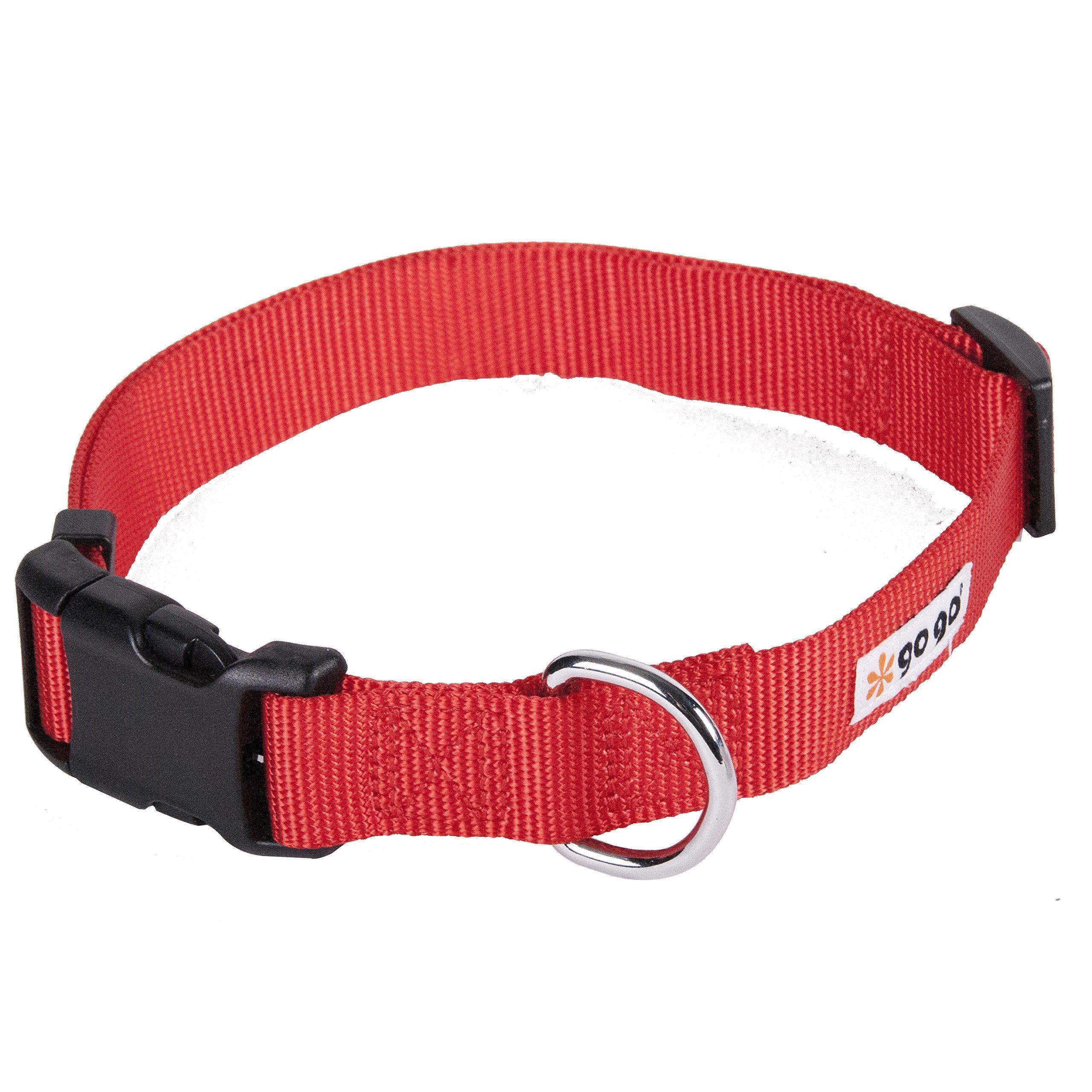 GOGO Pet Products Adjustable Nylon Collar, X-Small 3/8", Red, Model 15050