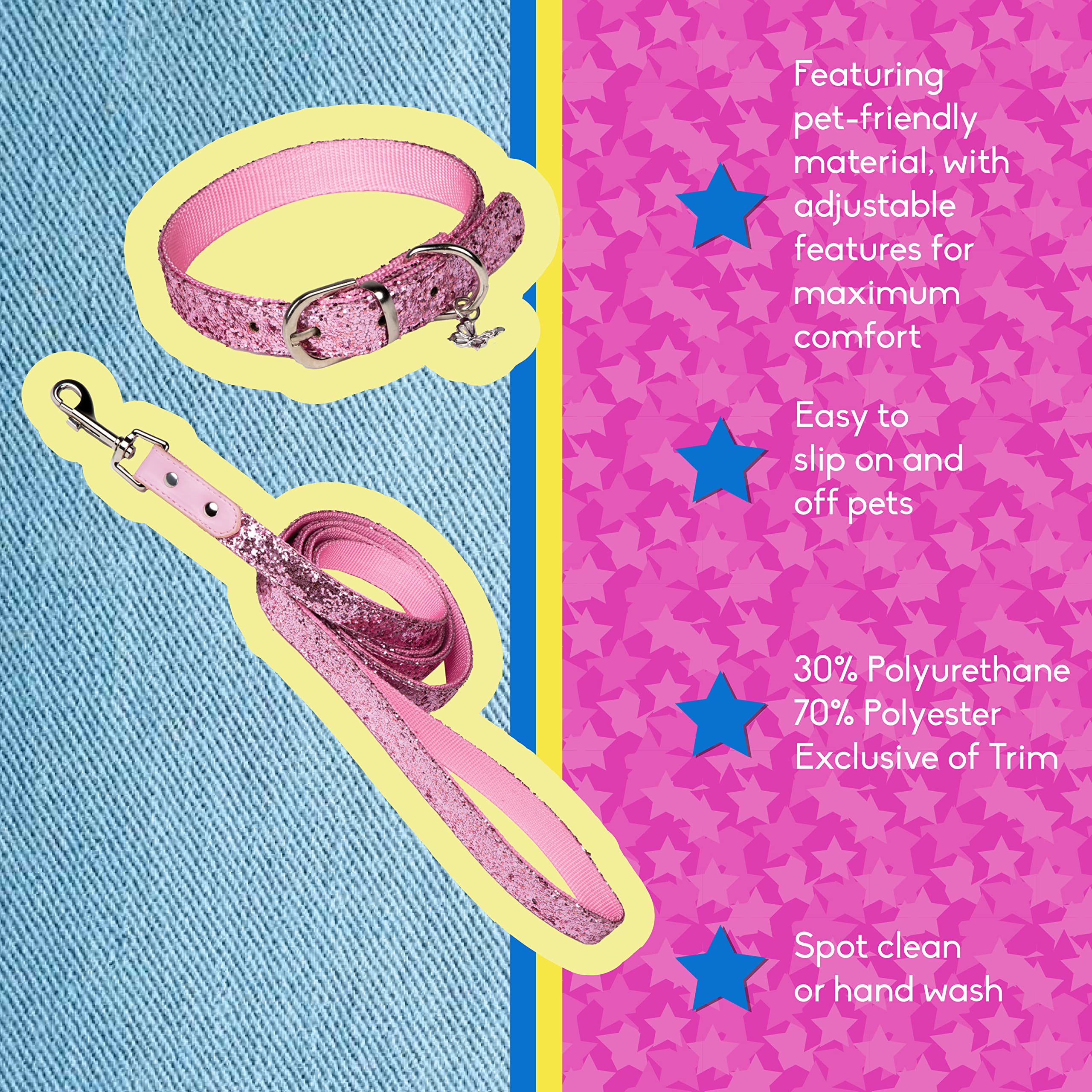 Dolly Doggy Parton Dog Harnesses And Leash/Collar Set Collection, Pink Dolly'S Pretty Little Set, X-Small