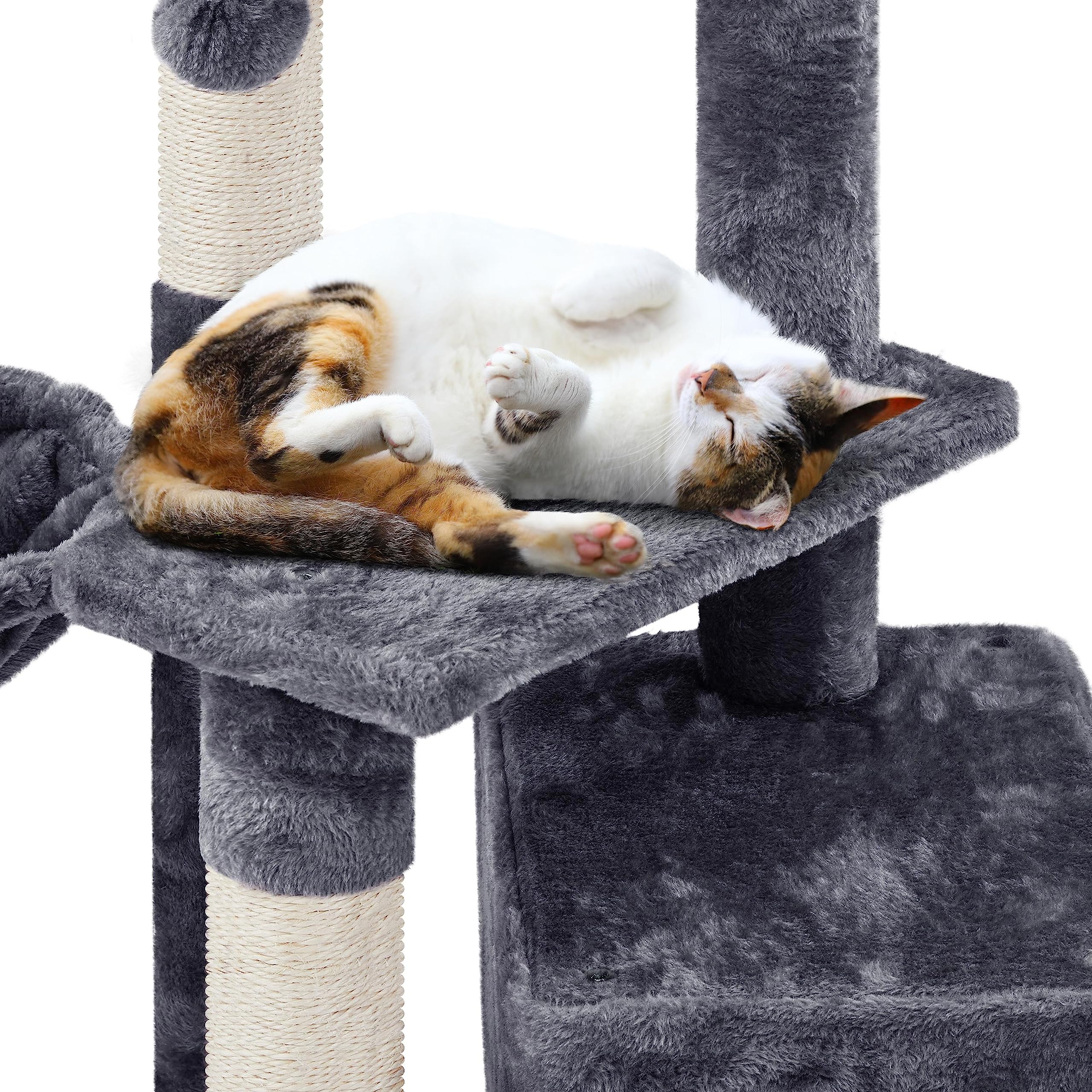Topeakmart Cat Tree 33In Cat Tower, Multi-Level Cat Condo With Extra Scratch Boards And Sisal Posts As Kitty Activity Center