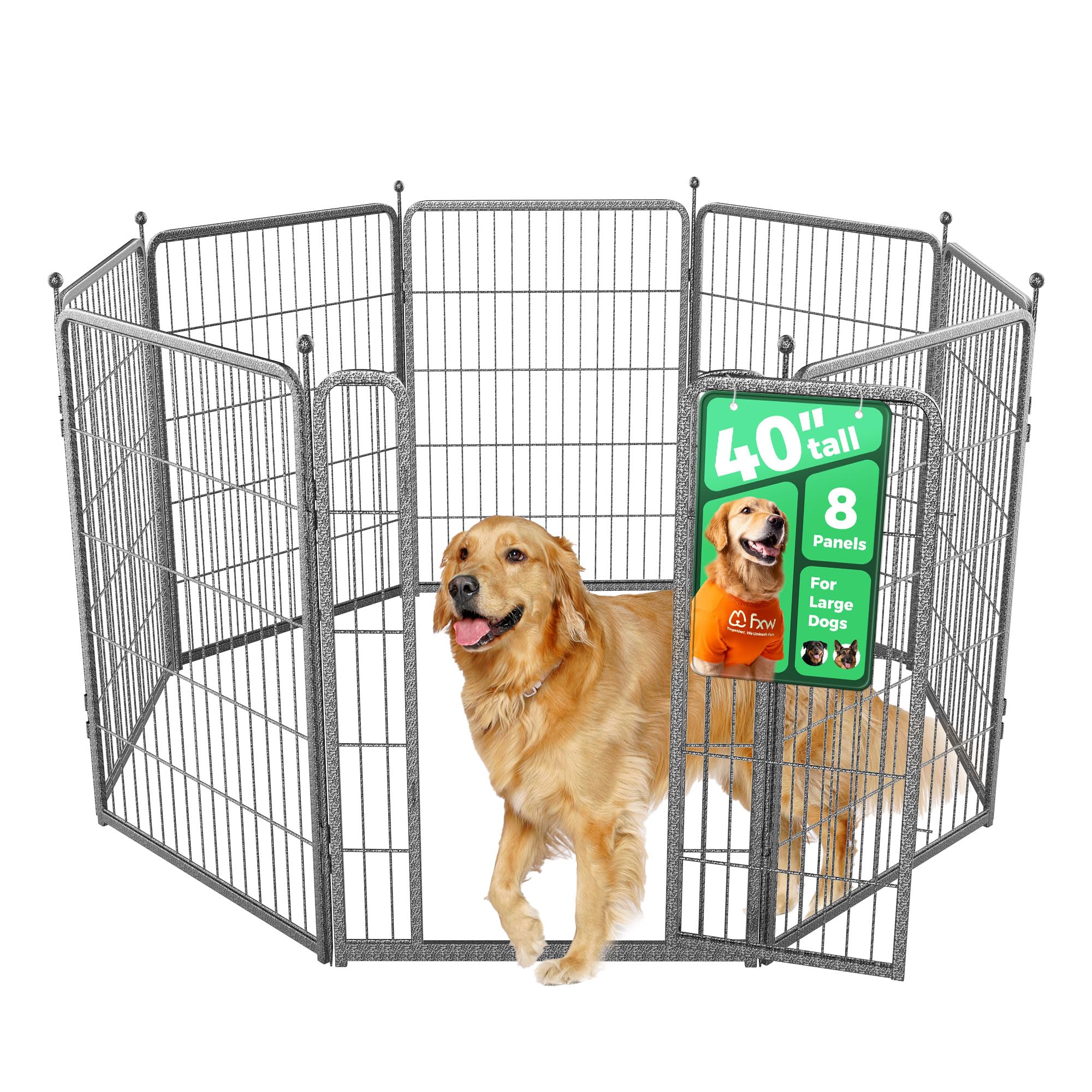 FXW Aster Dog Playpen Designed for Yard, 40inch 8 Panels