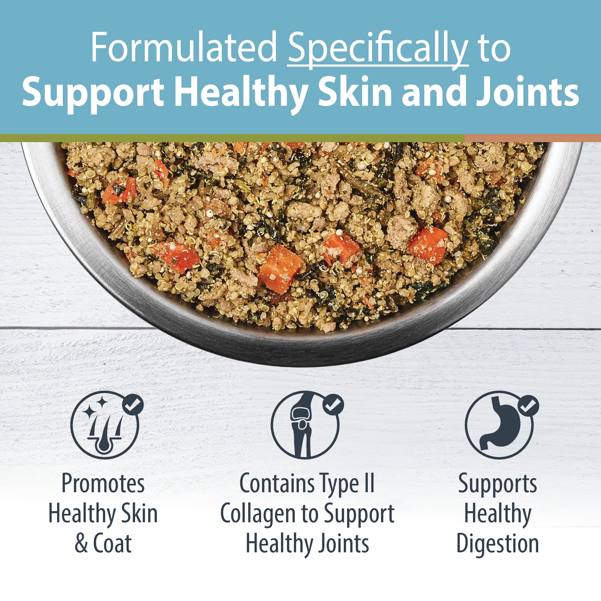 JustFoodForDogs Frozen Fresh Dog Food for Sensitive Skin & Allergies, Joint Health, Complete Meal or Topper, Joint & Skin Suppor