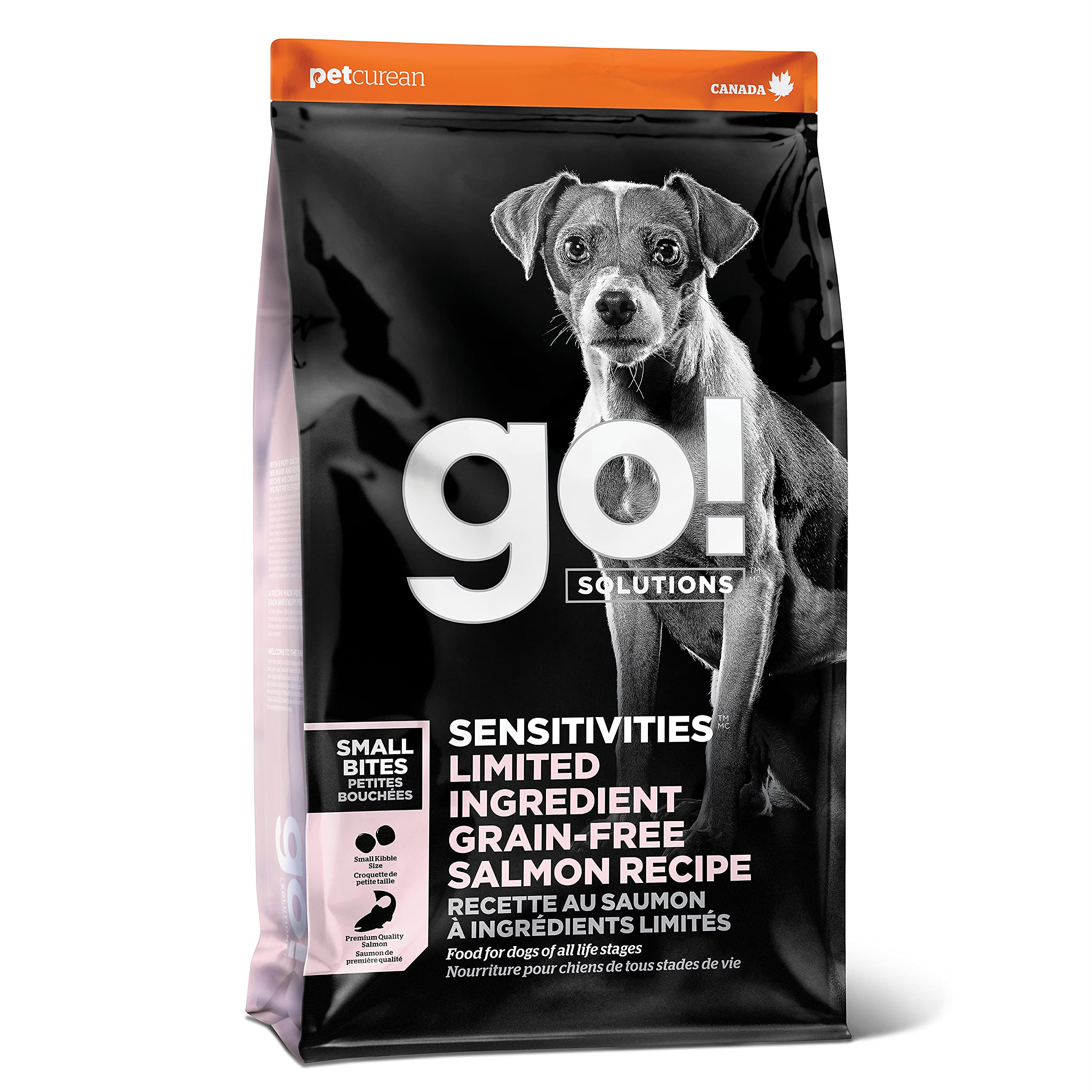 Go! Solutions Sensitivities Limited Ingredients, Grain-Free Dry Dog Food, Small Bites Salmon Recipe for Sensitive Stomach, 22 lb