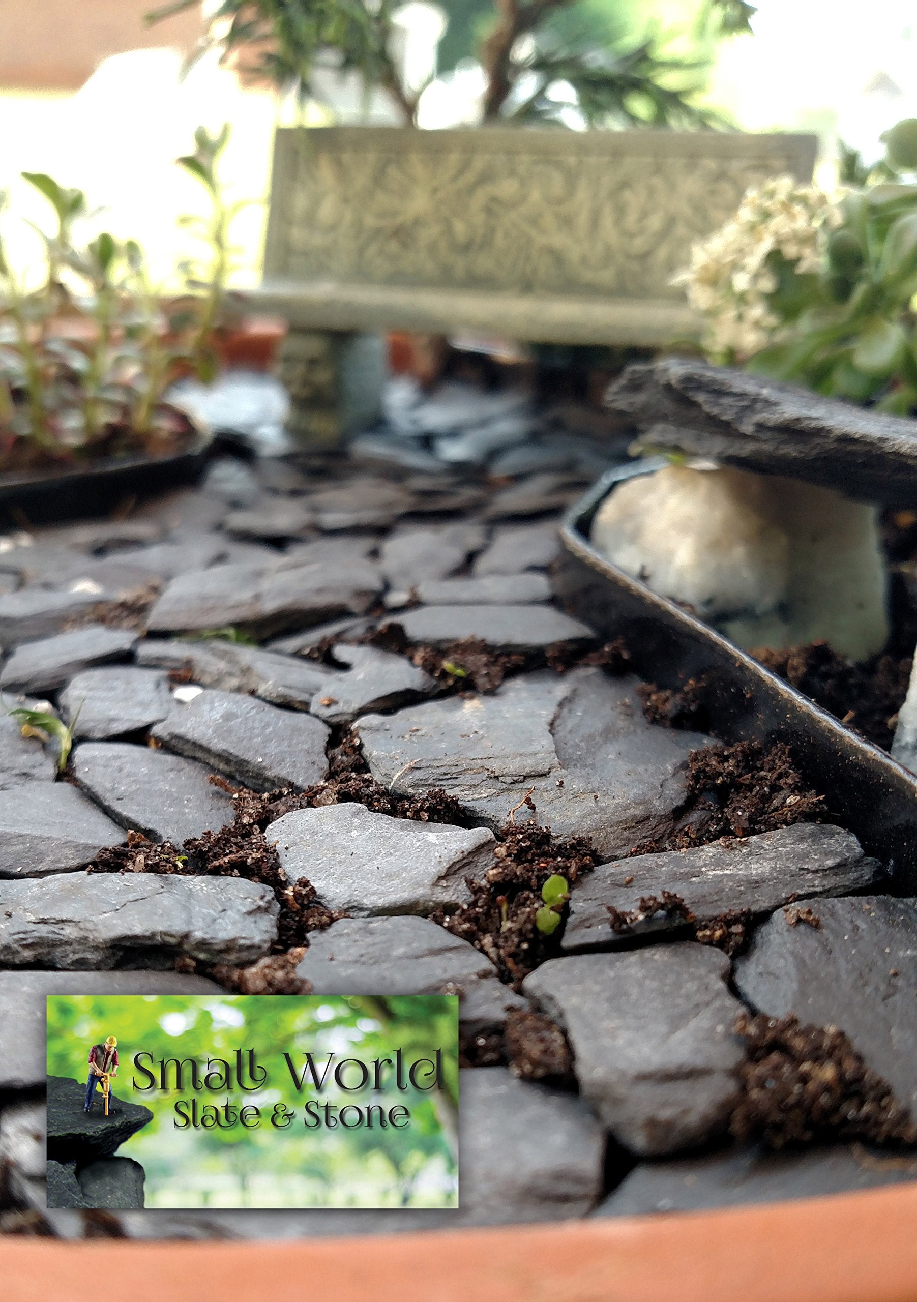 Natural Slate Stone -1/2 To 1 Inch Stones For Miniature Or Fairy Garden, Aquarium, Model Railroad & Wargaming (2Lb)