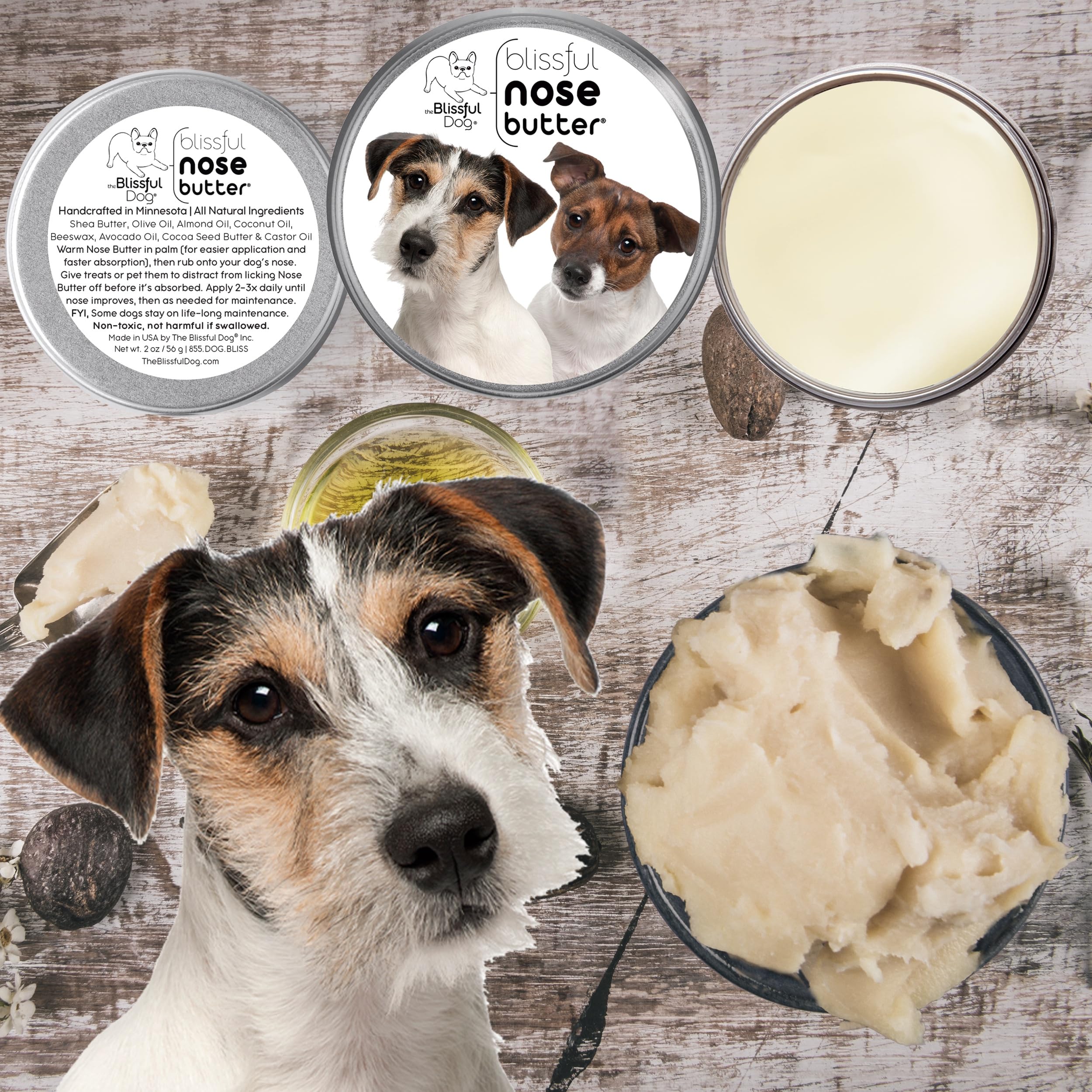 The Blissful Dog Jack Russell Terrier Unscented Nose Butter - Dog Nose Butter, 1 Ounce