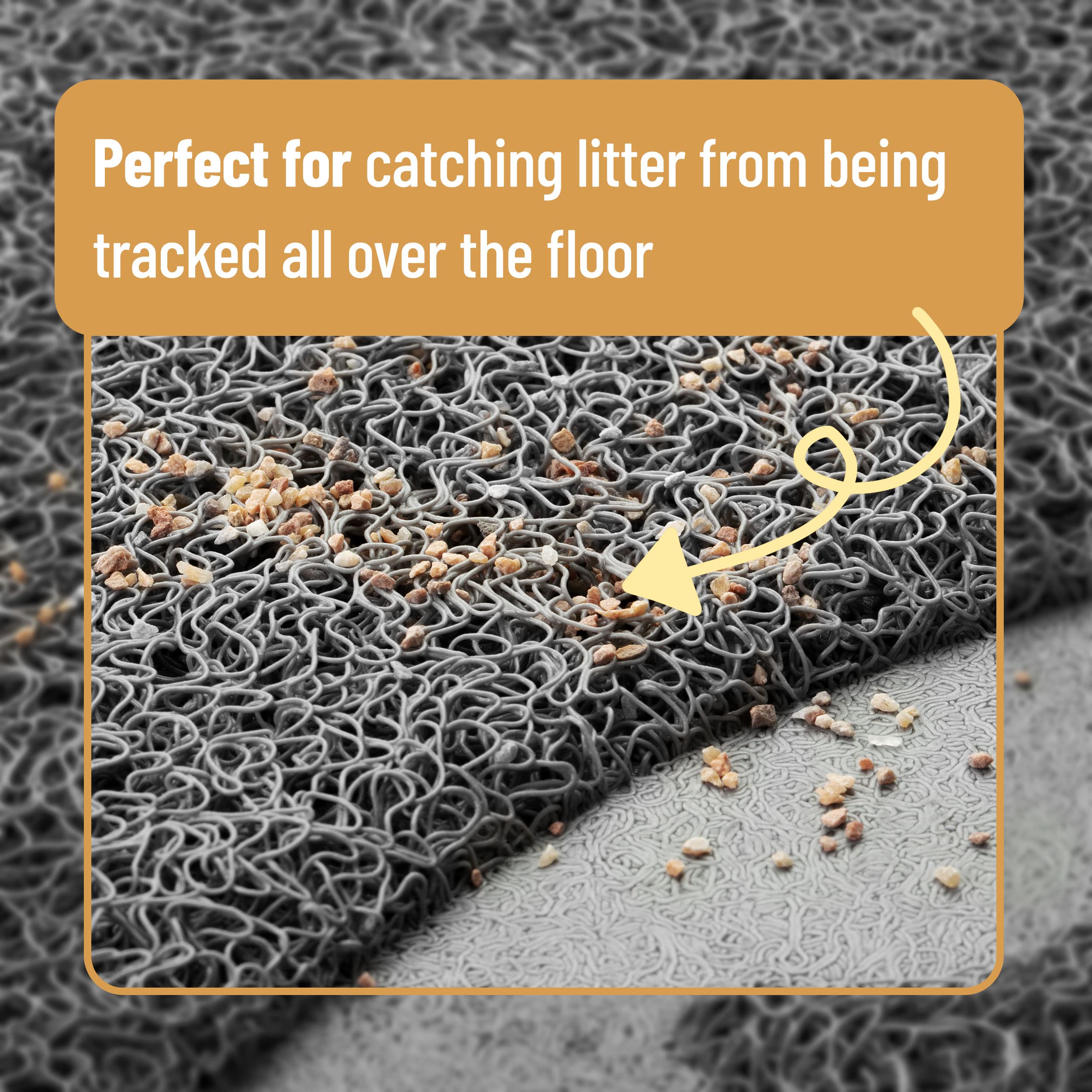 Mr. Pen Large Cat Litter Mat, Gray, 23.5”x35.2”, PVC Trapping Rug for Litter Box