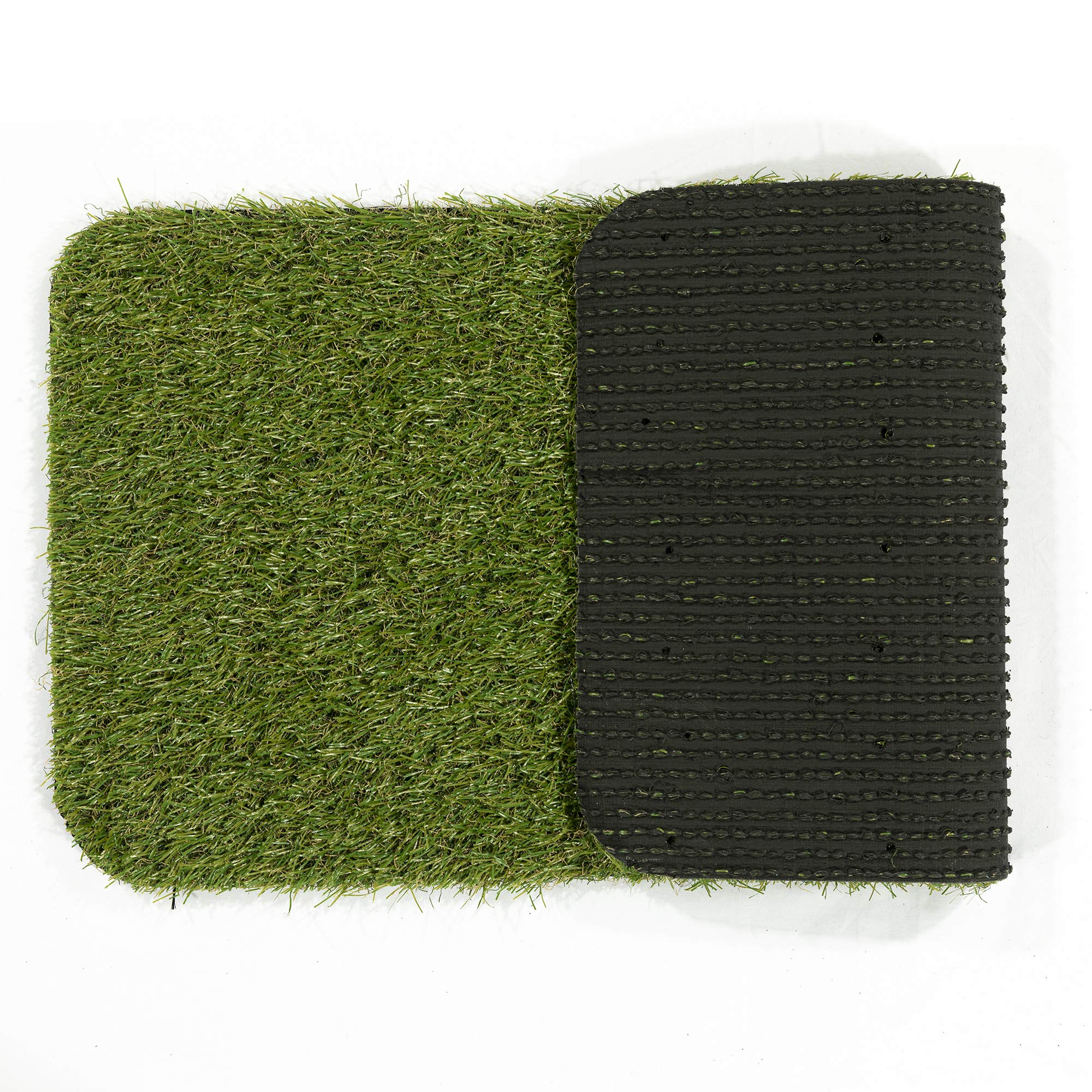 Ottomanson Pet Training Collection Easy Clean Indoor/Outdoor Reusable Training Grass Pad, 15'' X 30'', Green