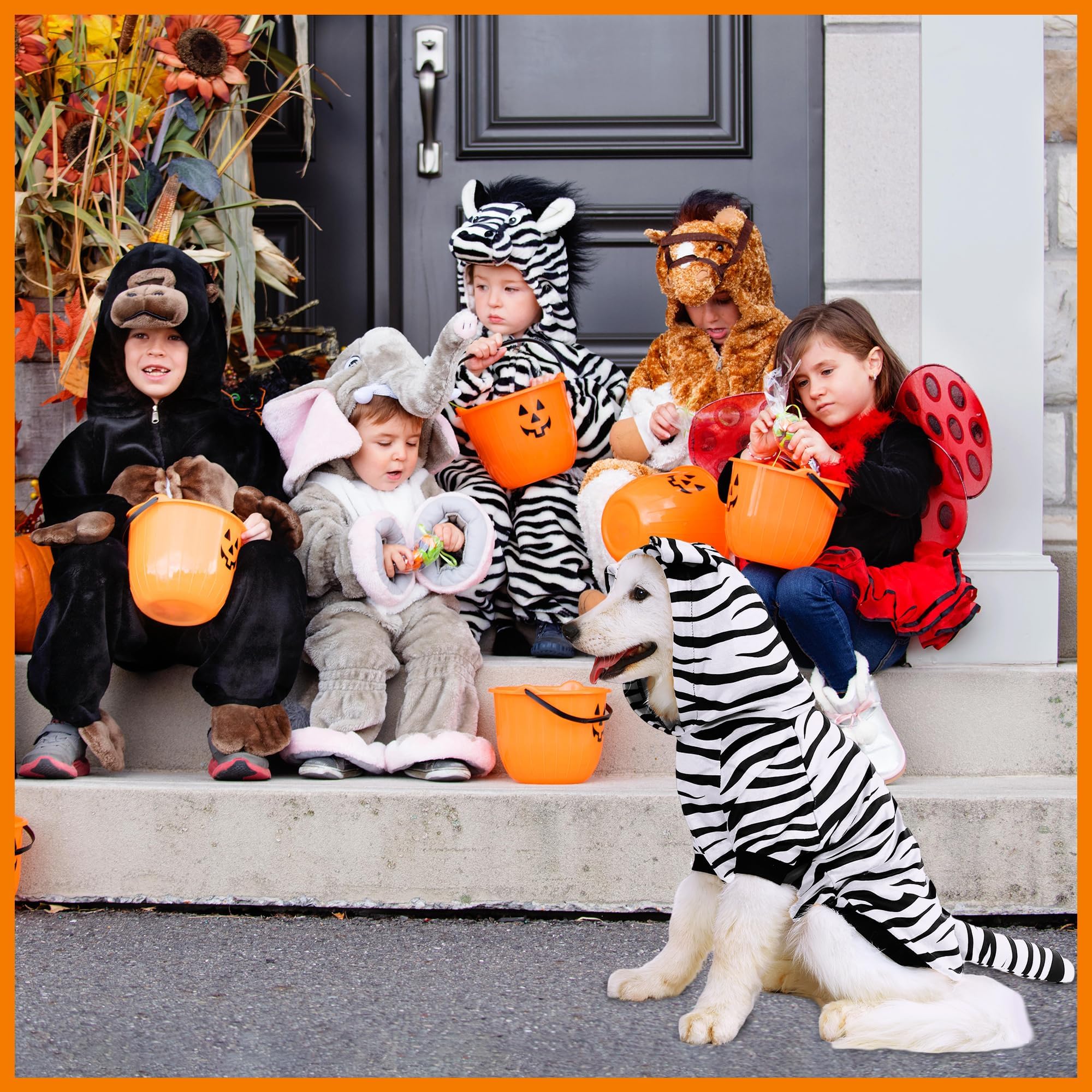 Nacoco Halloween Dog Tiger Costume - Pet White Tiger Cosplay Clothes Coat Hoodie Outfits Cute Warm Winter Apparel For Small And