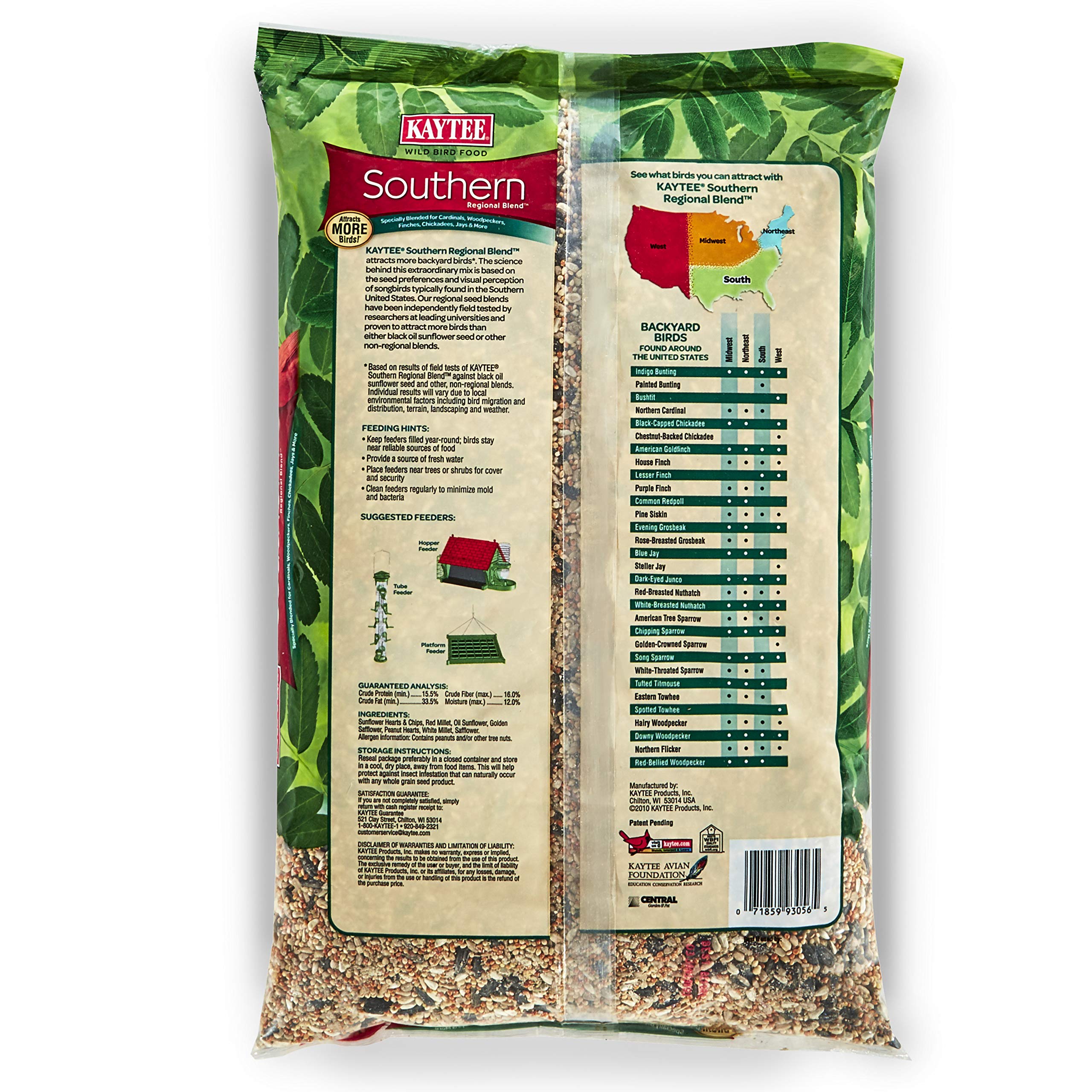 Kaytee Wild Bird Blend, 7 lb Bag - Southern Regional Seed Mix for Attracting Birds