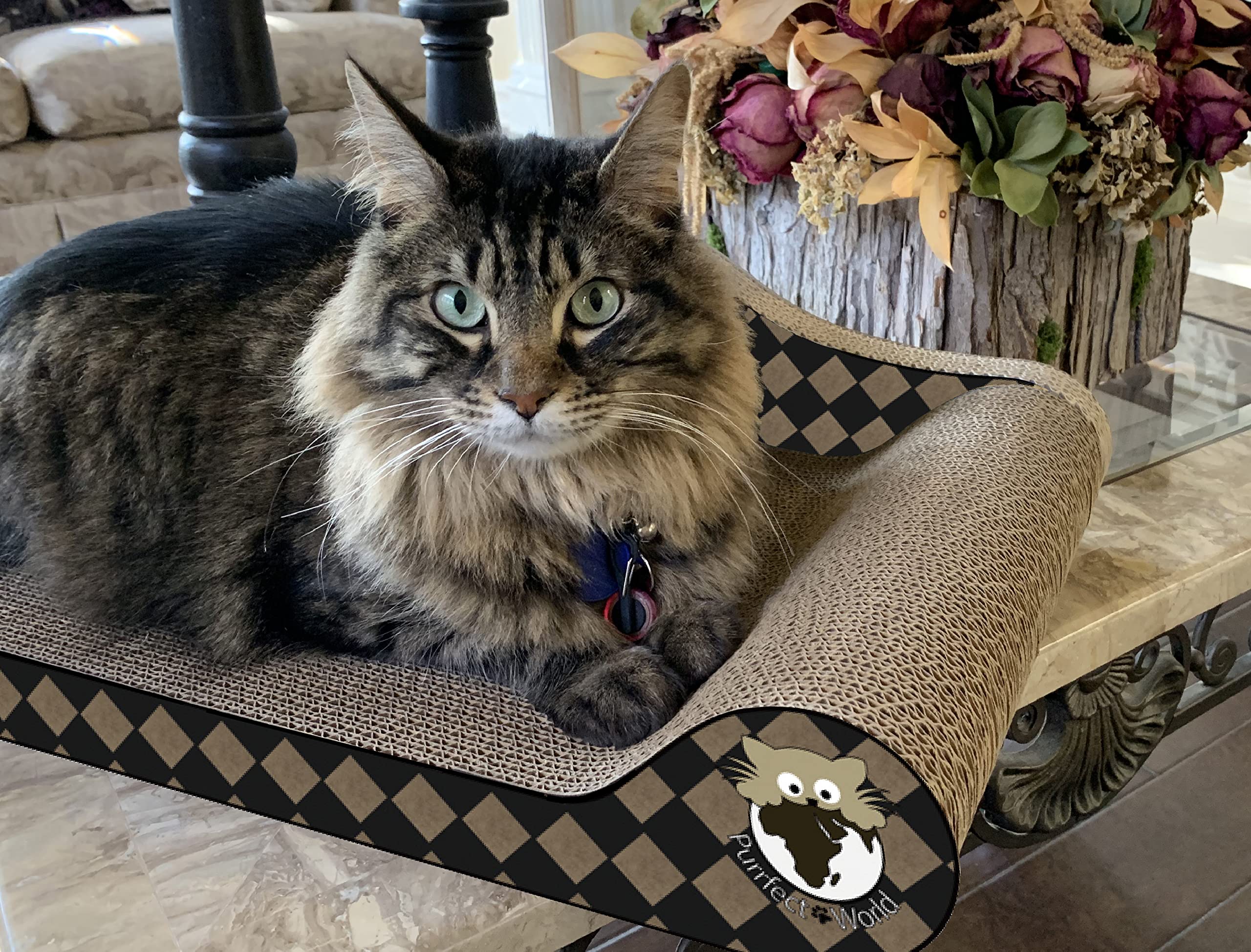 Purrfect World Cat Scratcher - Cat Lounge - Checker Board