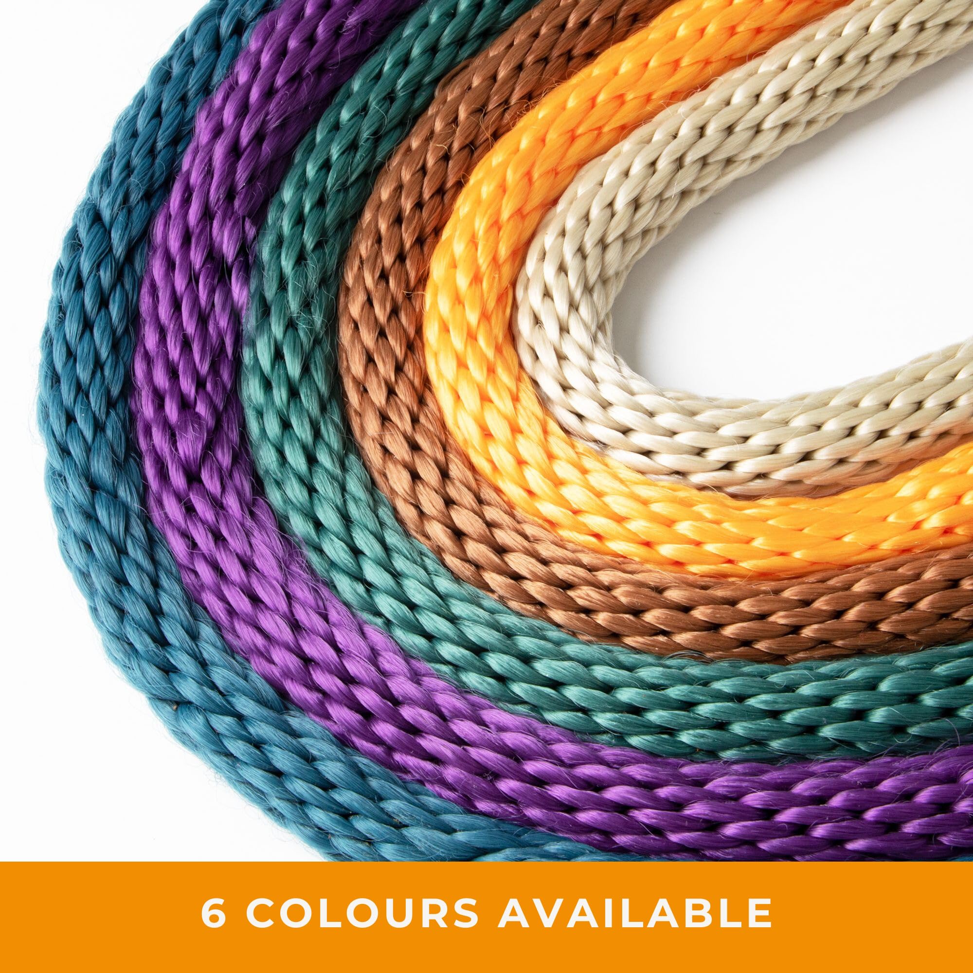 Dog & Field Lux Woven Slip Leash - Earth. 4Ft Slip Leash For Dogs, Soft Braided Rope Dog Lead With Brass Fittings & Leather Bind