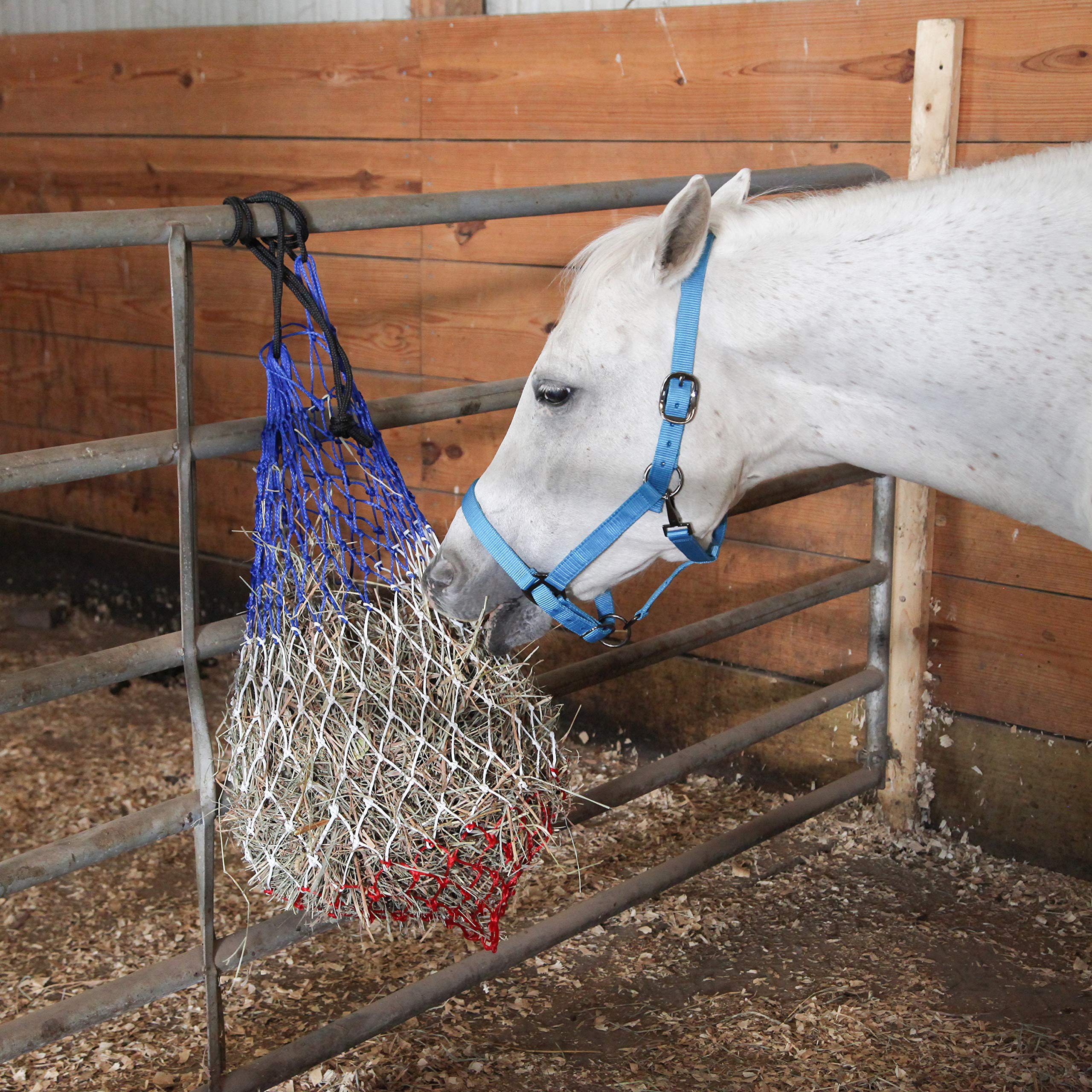 Majestic Ally 2 pcs Slow Feed 42    Hay Net for Horses, Strong Small 2x2    Holes, Nylon Rope Hanging, Adjustable Travel Feeder