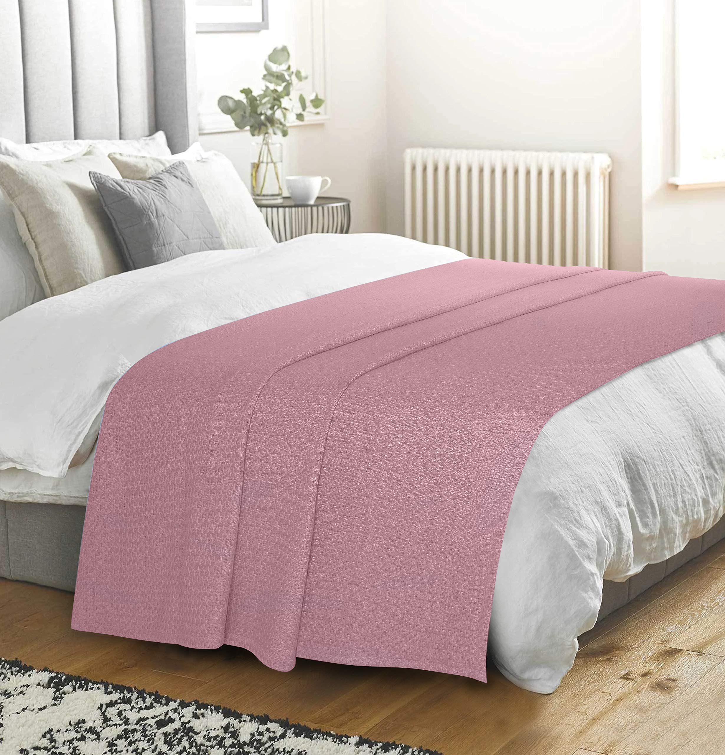 Elvana Home 100 Cotton Bed Blanket, Breathable Bed Blanket Queen Size, Cotton Thermal Blankets Queen, Perfect For Layering Any B