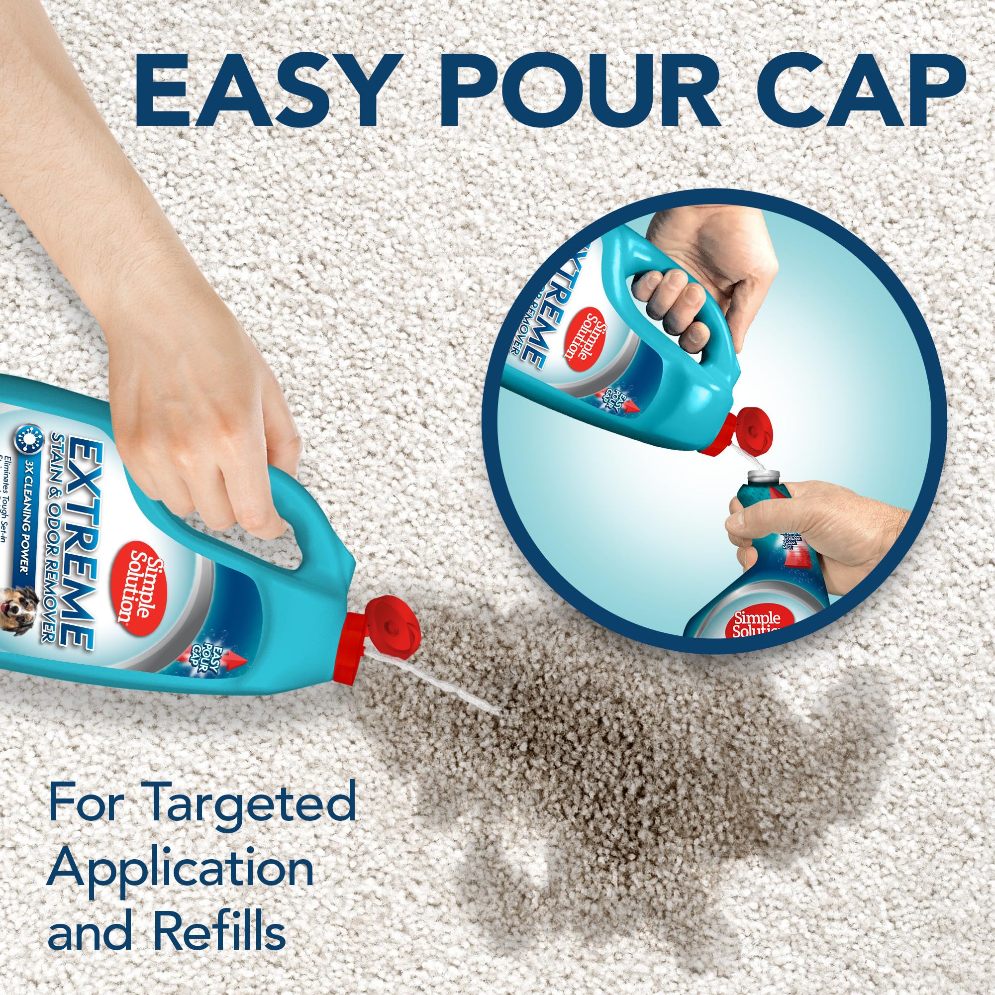 Simple Solution Extreme Pet Stain And Odor Remover | Enzymatic Cleaner With 3X Pro-Bacteria Cleaning Power | 1 Gallon , 128 Fl Oz (Pack Of 1)