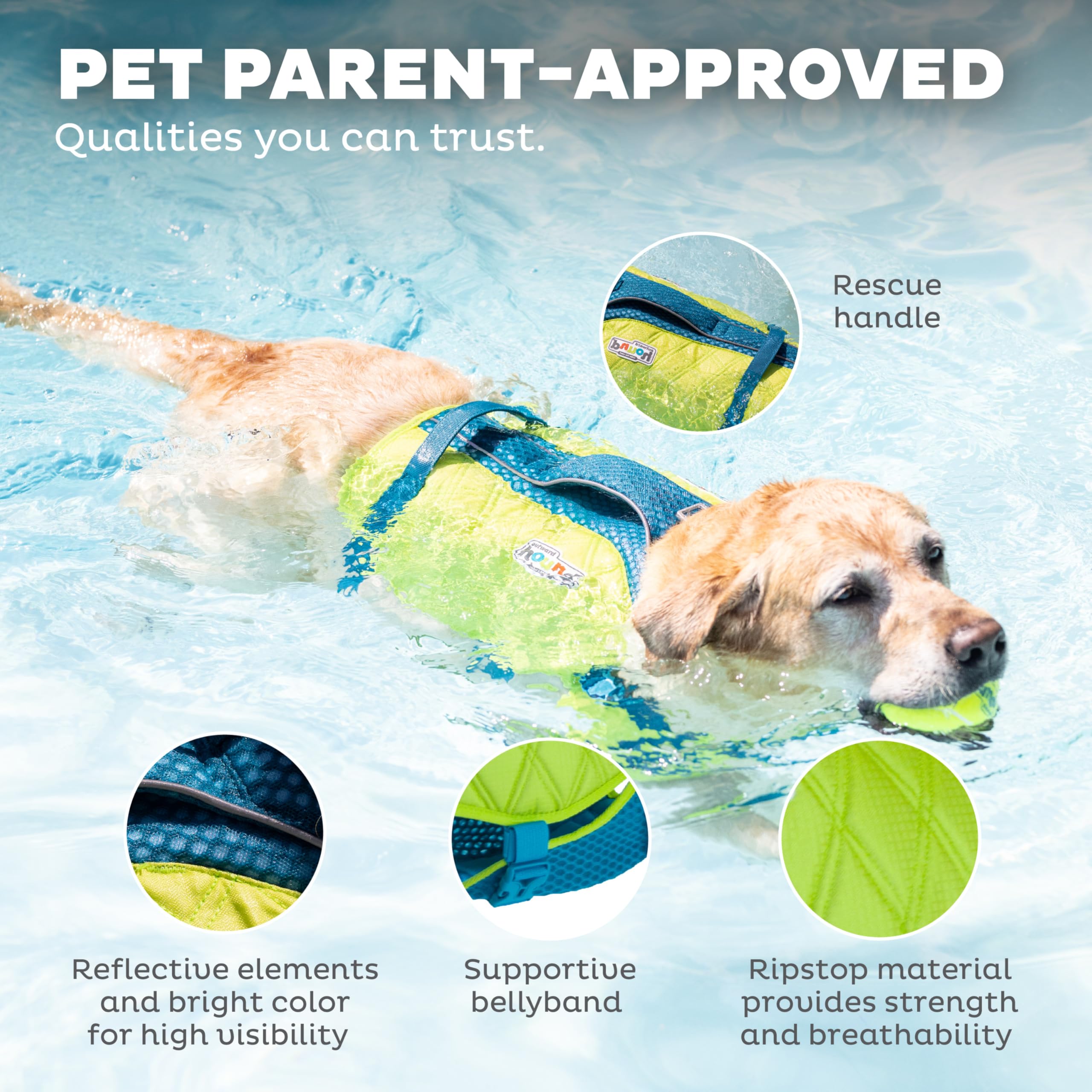 Outward Hound Standley Sport Dog Life Jacket, High-Performance Ripstop Dog Life Vest For Swimming, Boating, And Water Safety, Xs