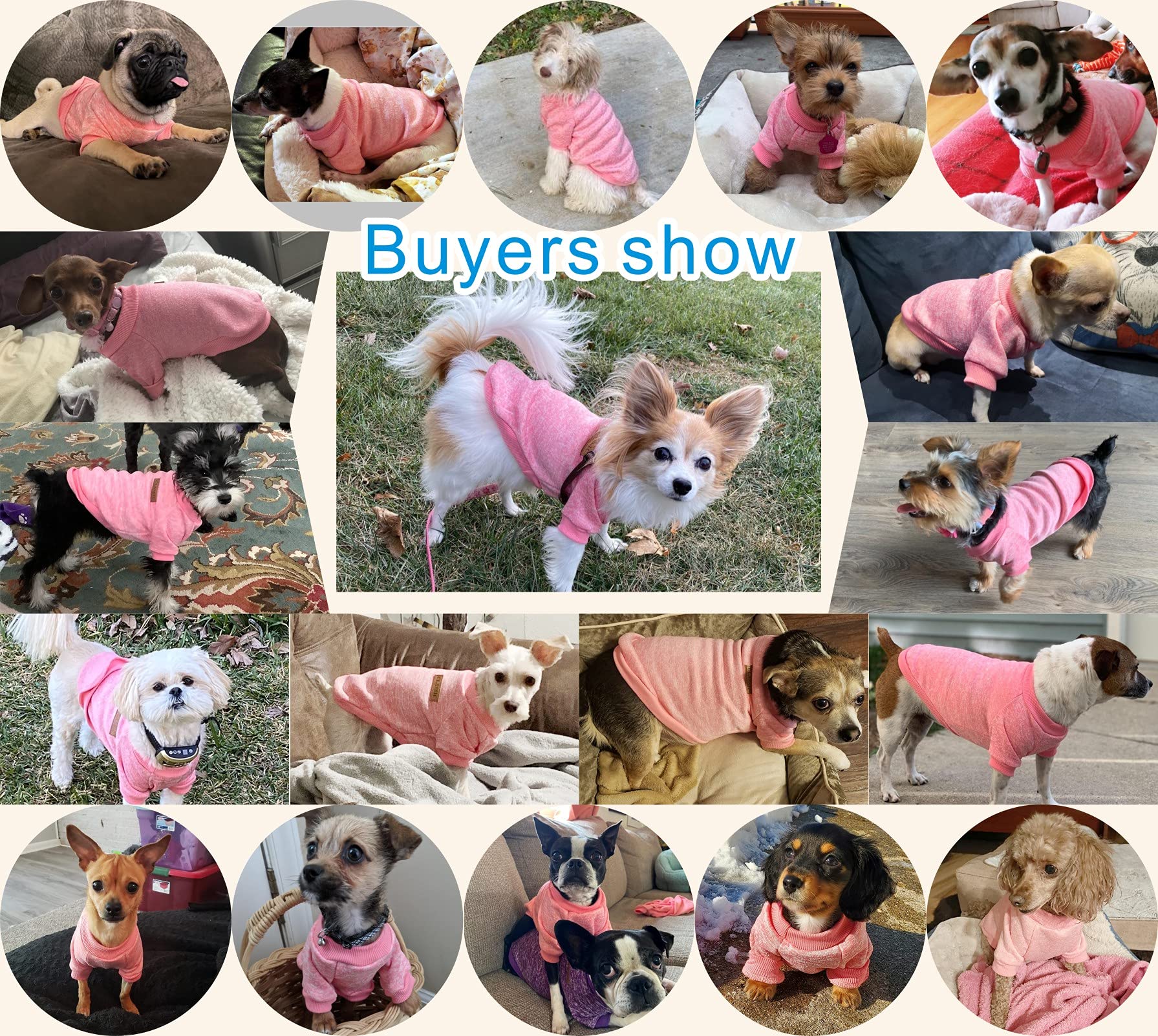 Jecikelon Pet Dog Clothes Dog Sweater Soft Thickening Warm Pup Dogs Shirt Winter Puppy Sweater For Dogs (X-Large, Pink)