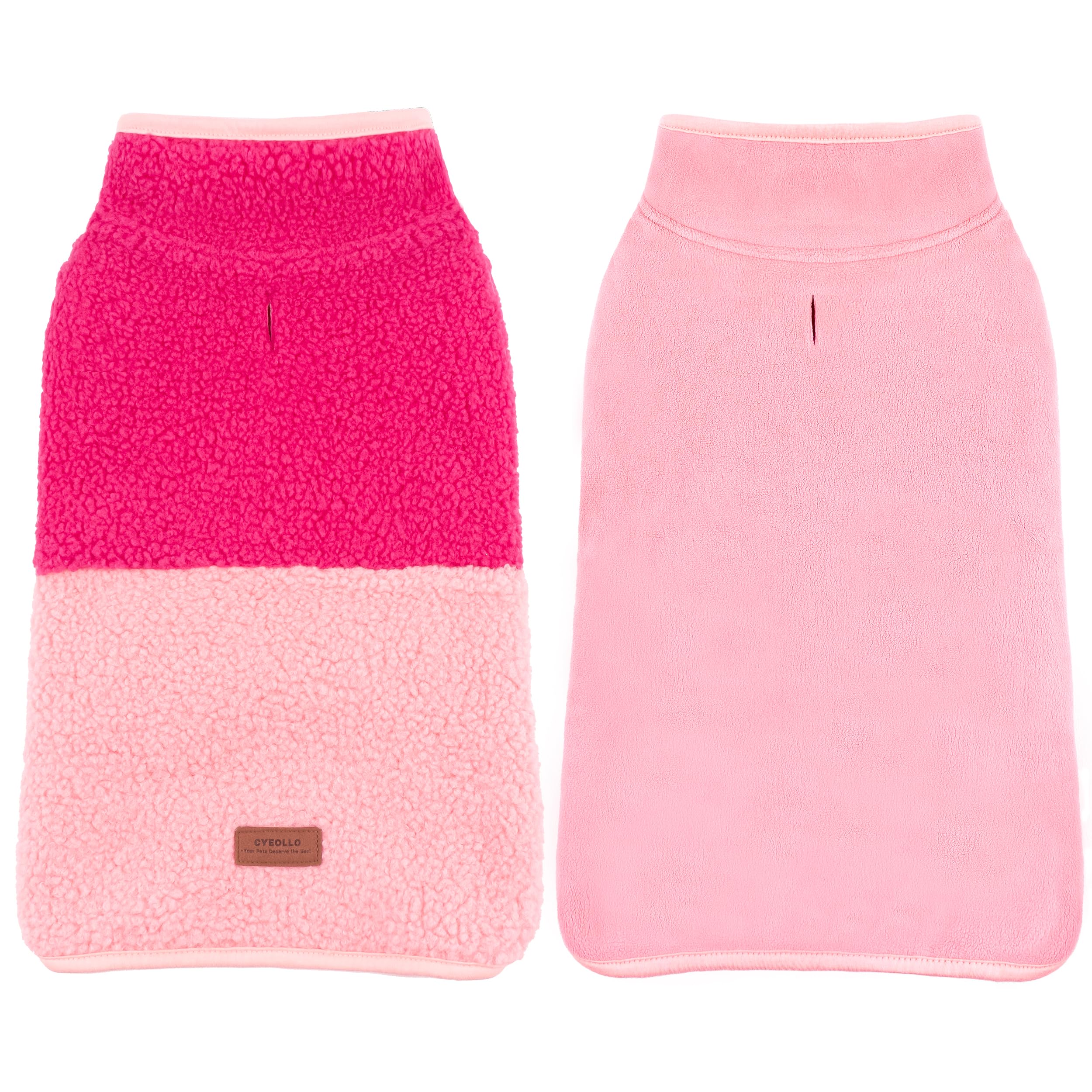 Cyeollo Warm Winter Dog Coat, Reversible Fleece Lined Coat And Jacket Sets For Small Dogs; Soft Rose Red L