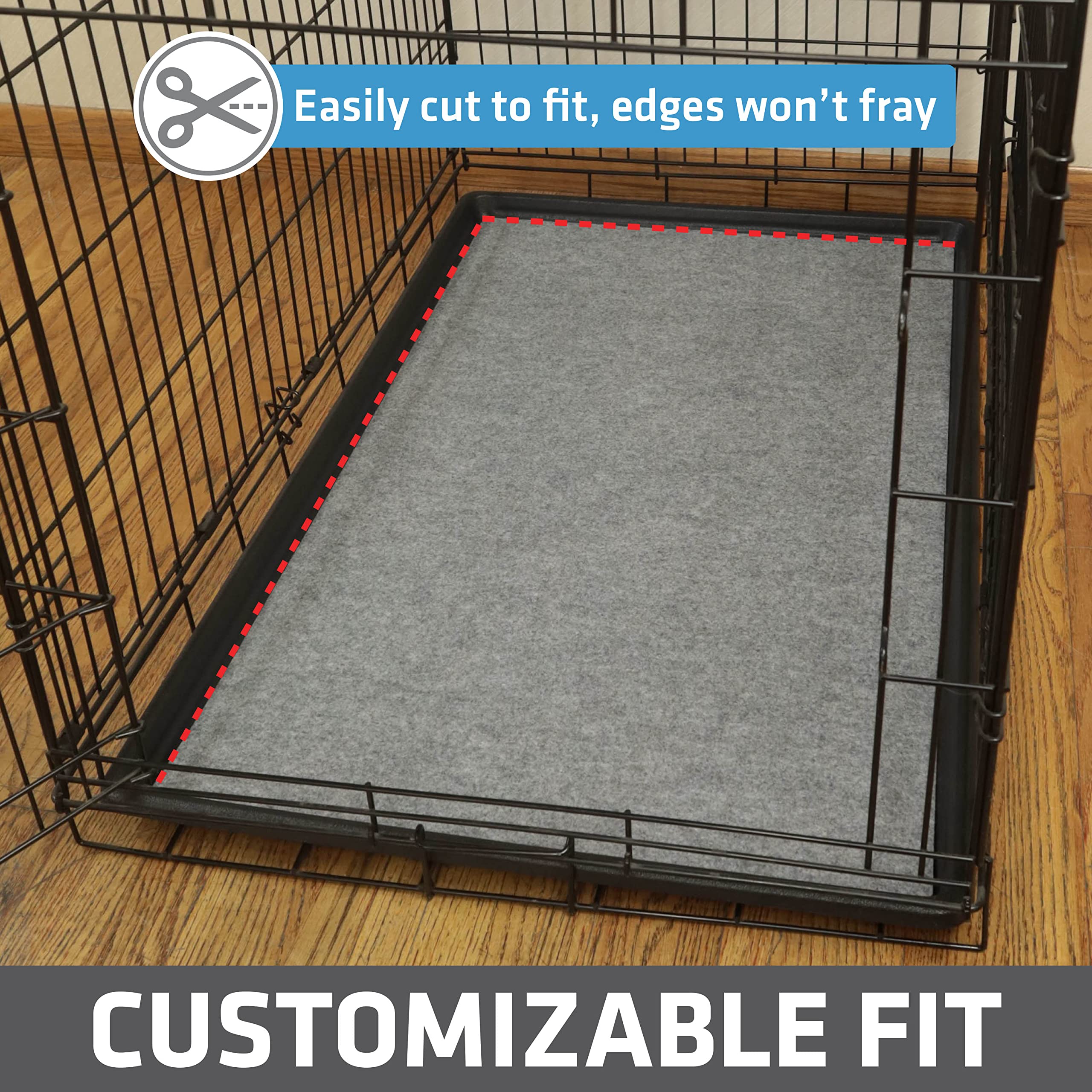 Drymate Dog Crate Mat Liner, Absorbs Urine, Waterproof, Non-Slip, Washable Puppy Pee Pad for Kennel Training - Use Under Pet Cag