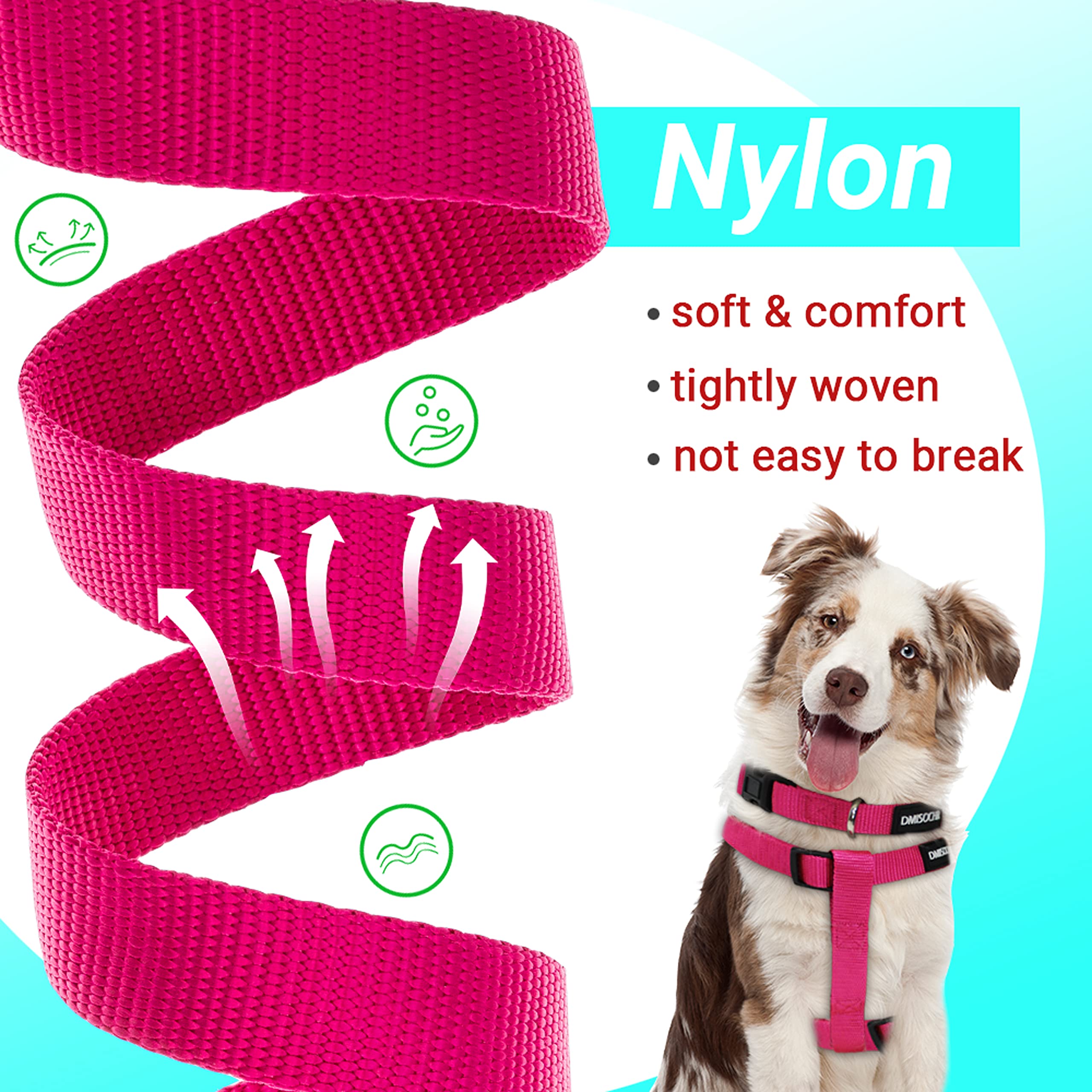 No Pull Dog Harness - Adjustable Step-In Harness & Leash Set For Small, Medium, Large Dogs - Escape Proof Soft Pet Harness For W
