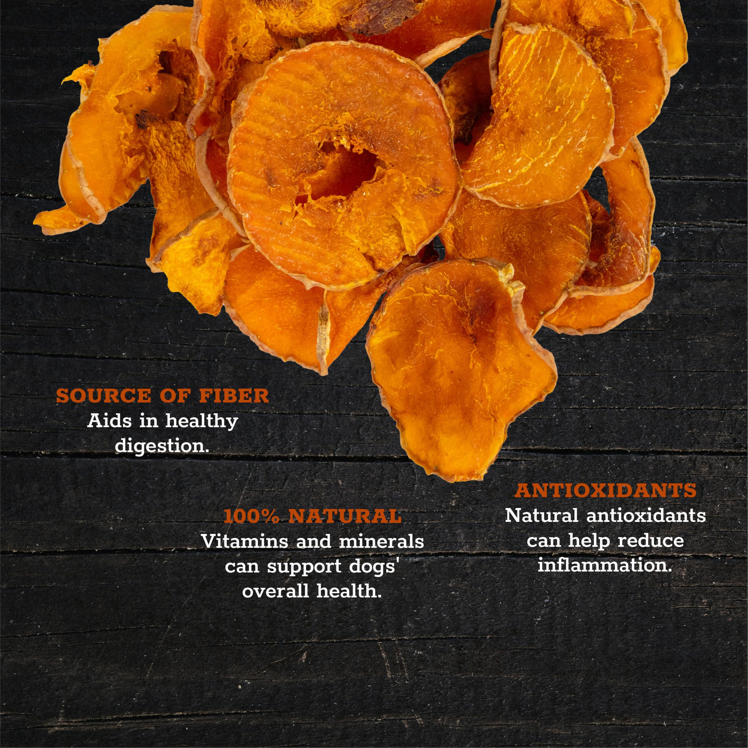 Wholesome Pride Pumpkin Slices 100% All-Natural Limited Ingredient Dehydrated Dog Treats, 5 oz