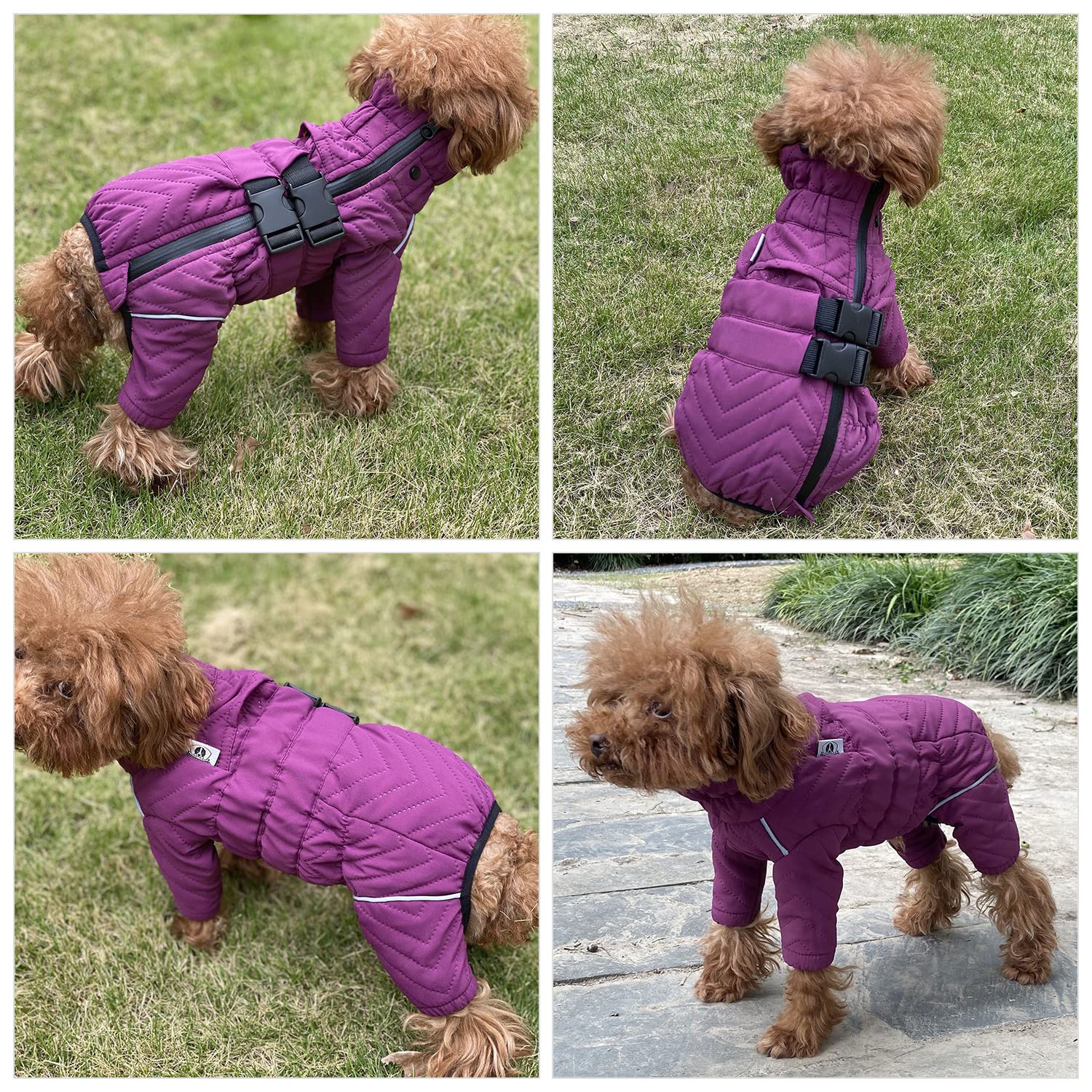 Warm Double Layers Dog Vest - 4 Legs Covered Windproof Waterproof Reflective Coat For Small Medium Large Dogs - Outdoor Skating