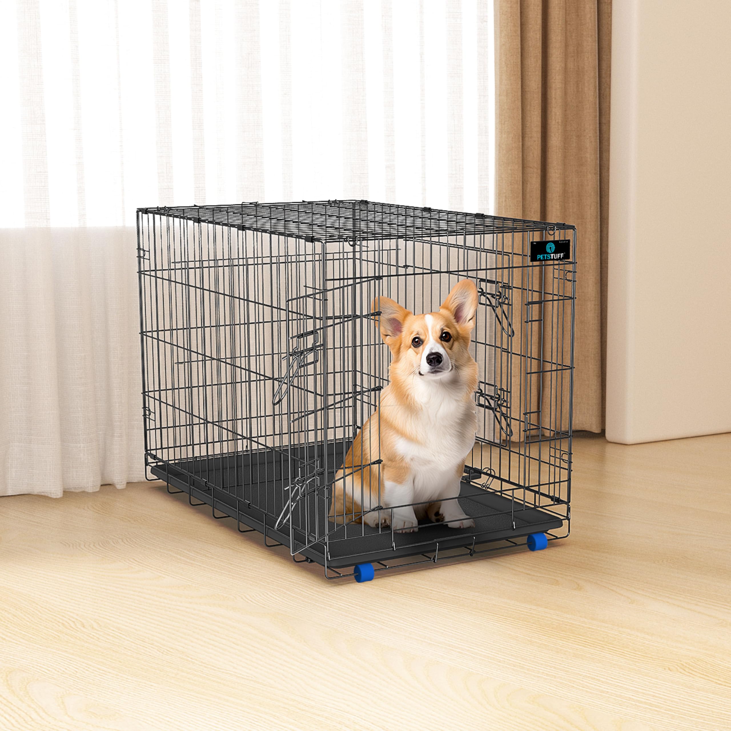 PetsTuff Great CRATES 36    Large Dog Crate - Heavy-Duty Dog Kennel with Divider Panel for Pets 40-60 lbs - Durable Leaf-Proof T