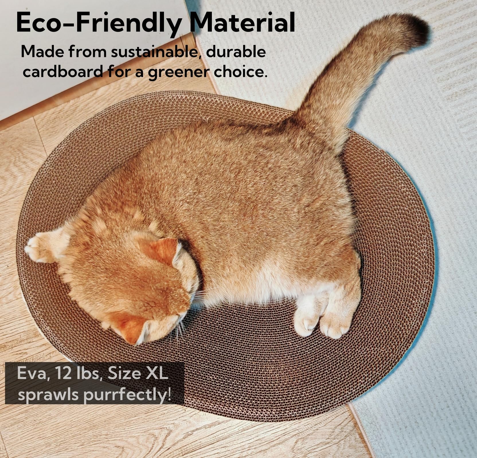 Spindro 2 Pack Extra Large Cat Scratcher Cardboard, Oval Scratcher Bed Cat Scratch Bowl, Scratching Lounge Couch Round Shaped Ne