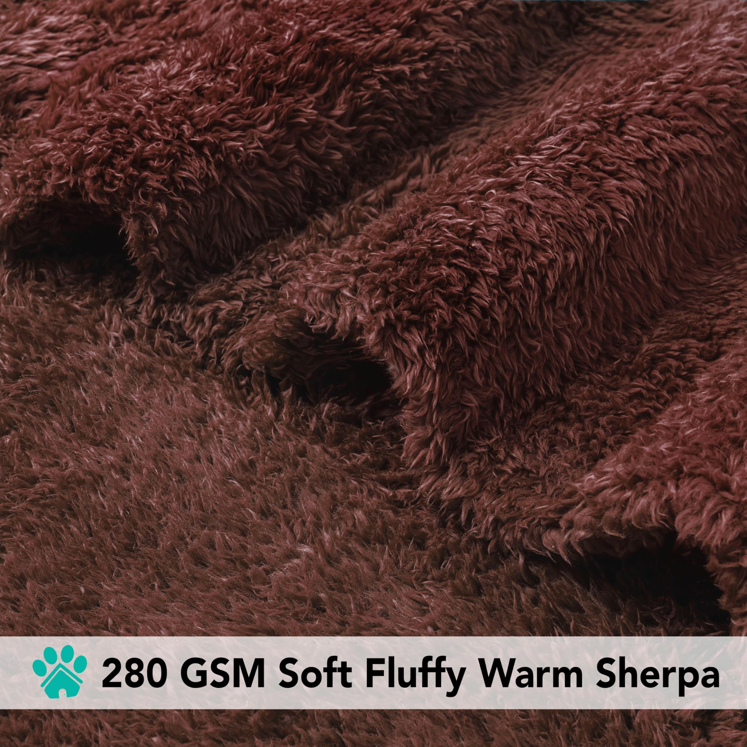 PetAmi Dog Blanket for Small Medium Dogs Brown, Fluffy Soft Puppy Blanket, Sherpa Fleece Cat Blanket for Kitten Doggie, Calming