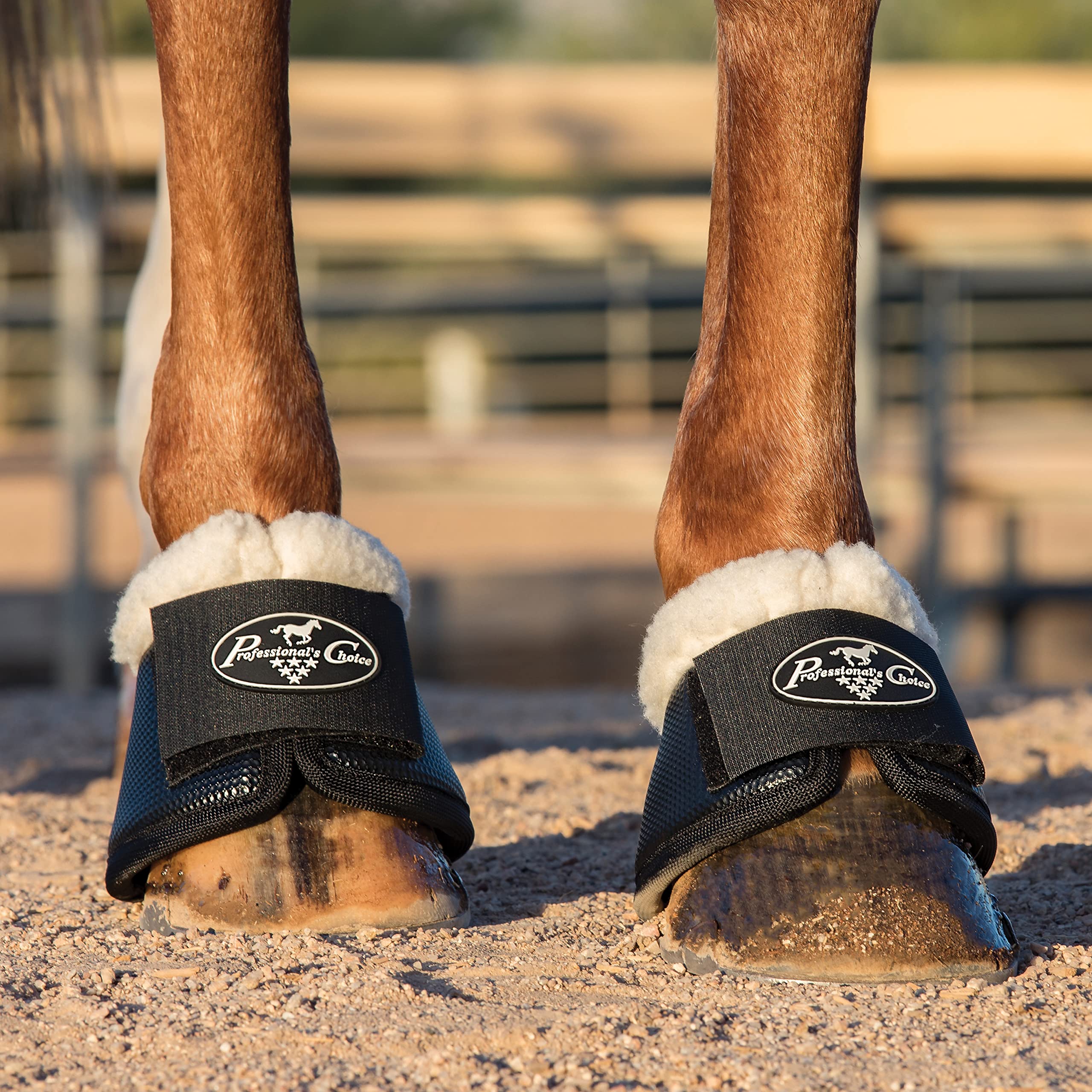 Professionals Choice All-Purpose Bell Boots for Horses | Sold in Pairs | Small | Black | with Fleece