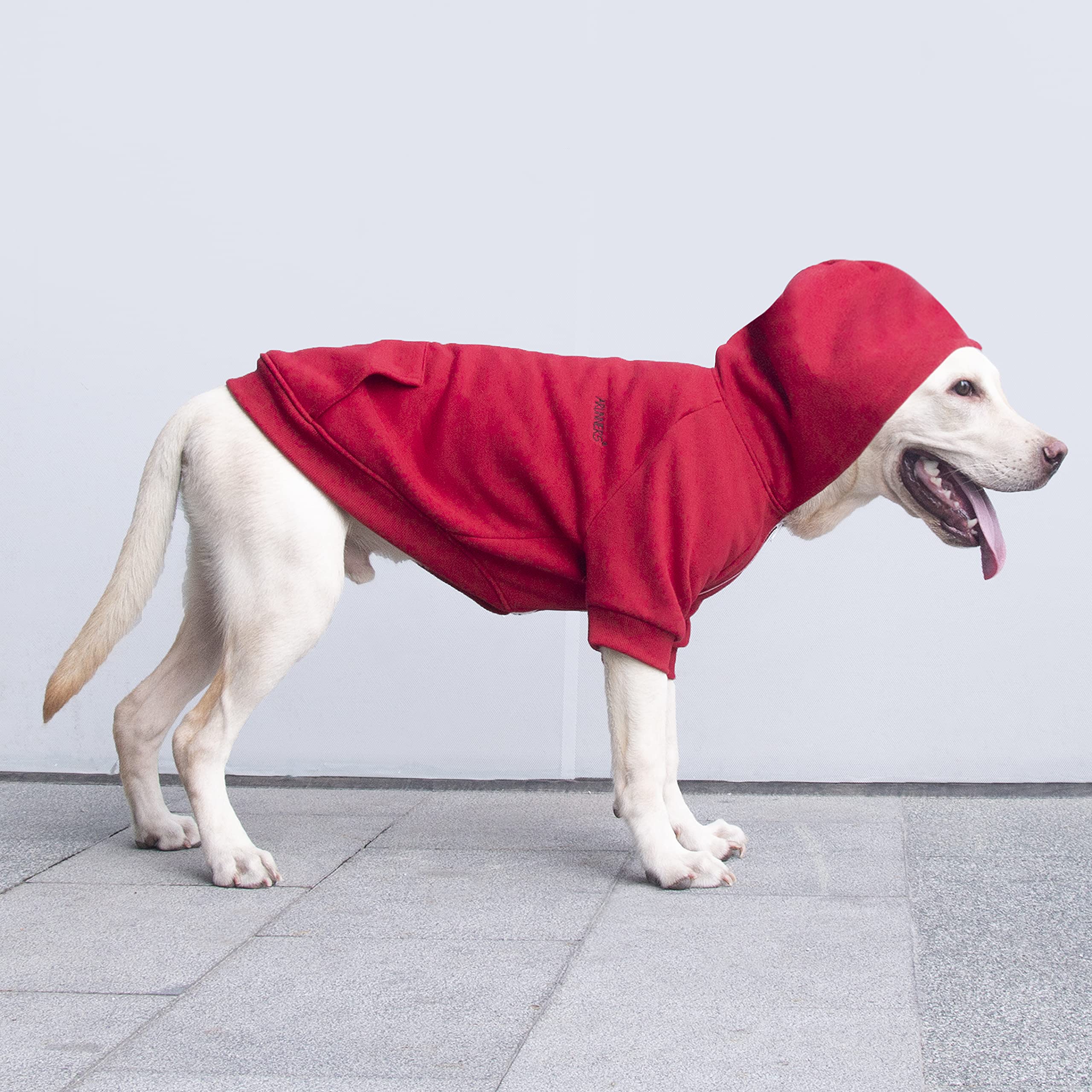 Arunners Extra Large Dog Clothes Hoodies Zip Up Sweaters For Big Dogs Labrador Border Collie Red 4Xl