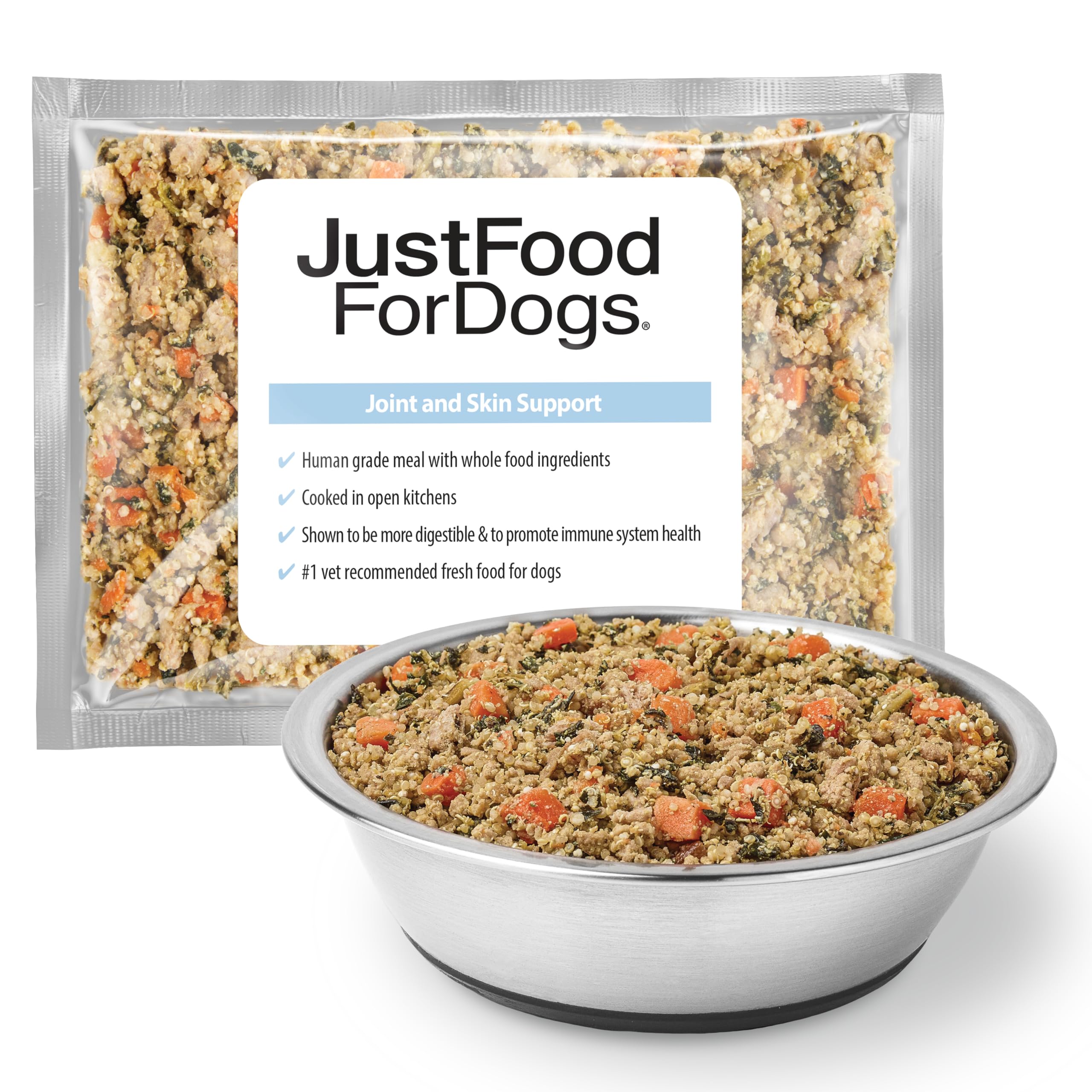 JustFoodForDogs Frozen Fresh Dog Food for Sensitive Skin & Allergies, Joint Health, Complete Meal or Topper, Joint & Skin Suppor