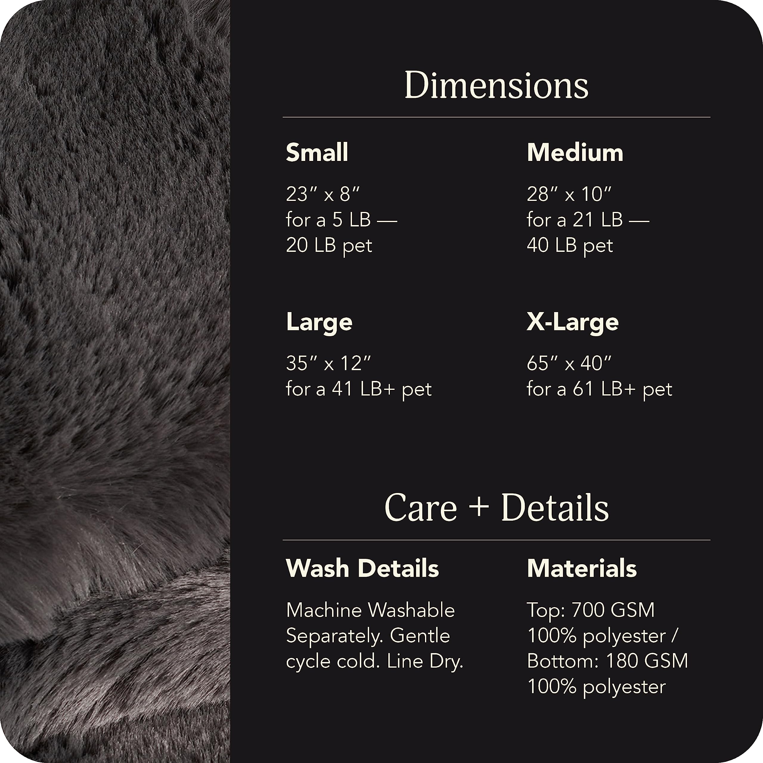 Unhide Floof Pet Bed - Medium (28' X 10') - Extra Soft Dog Bed - Removable Faux Fur Cover - Machine Washable - Helps Ease Pet