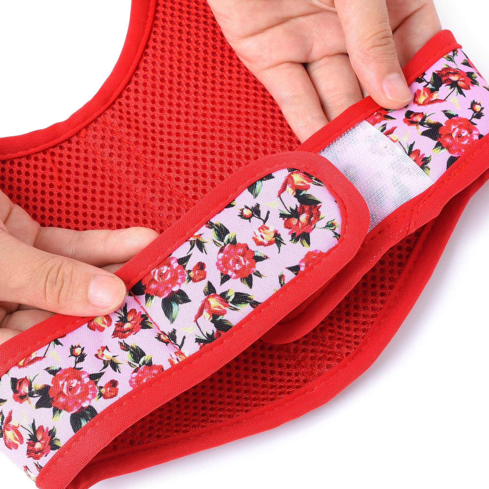Mile High Life | Easy Get On Air Mesh Vest Harness | Spring Floral Collection | Adjustable Easy Closures Both Neck And Chest |20 Lbs Small Dogs & Cats | Peony Rose | Xs Chest Size (14'-16')