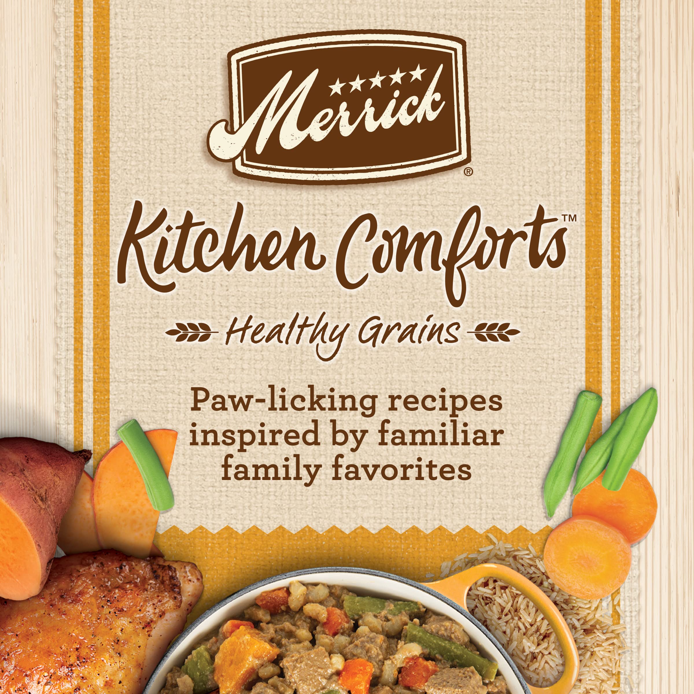 Merrick Kitchen Comforts Wet Dog Food Gravy, Chicken Casserole, 12.7 oz Can, Pack of 12, Chicken and Rice with Grains