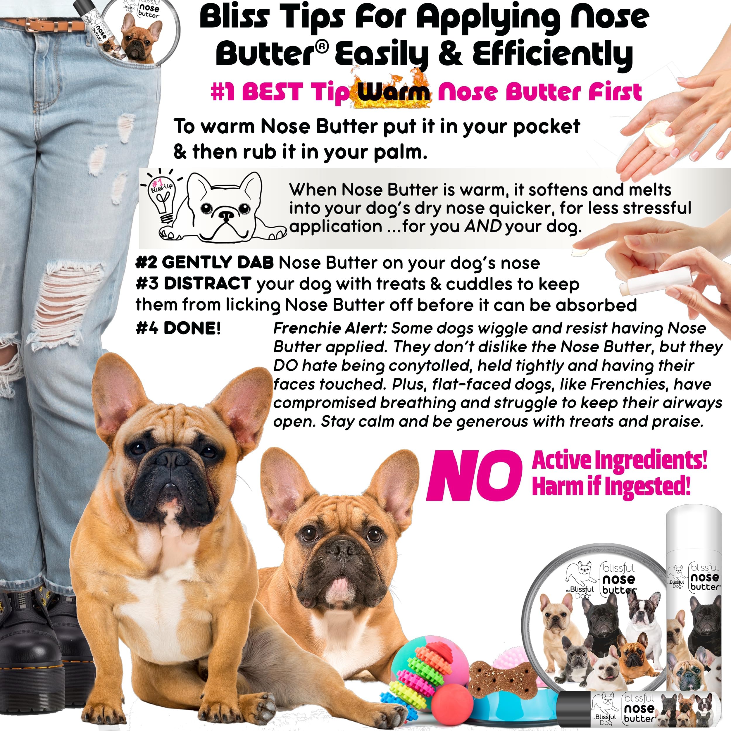 The Blissful Dog French Bulldog Cream Unscented Nose Butter - Dog Nose Butter