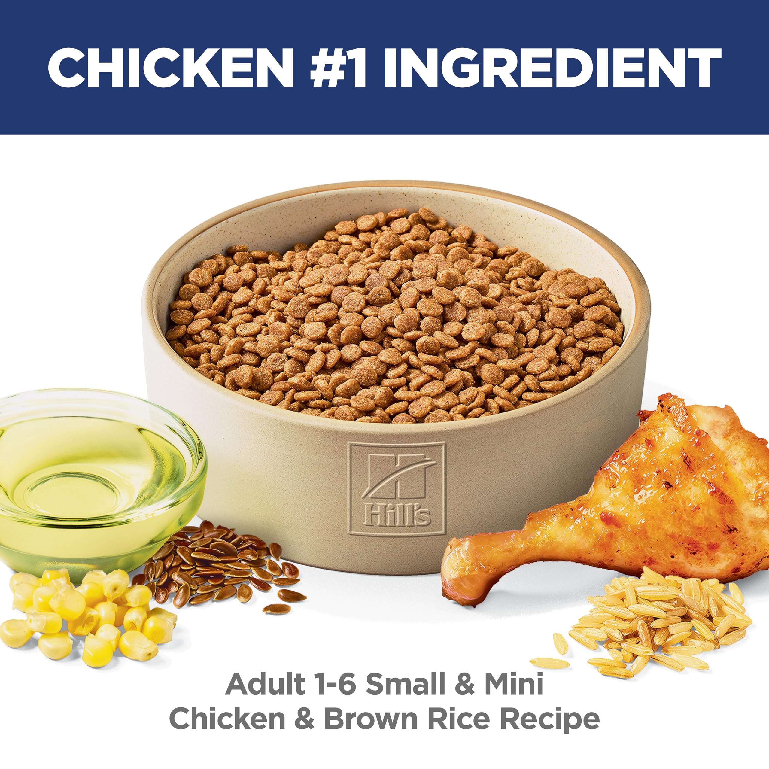 Hills Science Diet Small & Mini, Adult 1-6, Small & Mini Breeds Premium Nutrition, Dry Dog Food, Chicken & Brown Rice, 15.5 lb