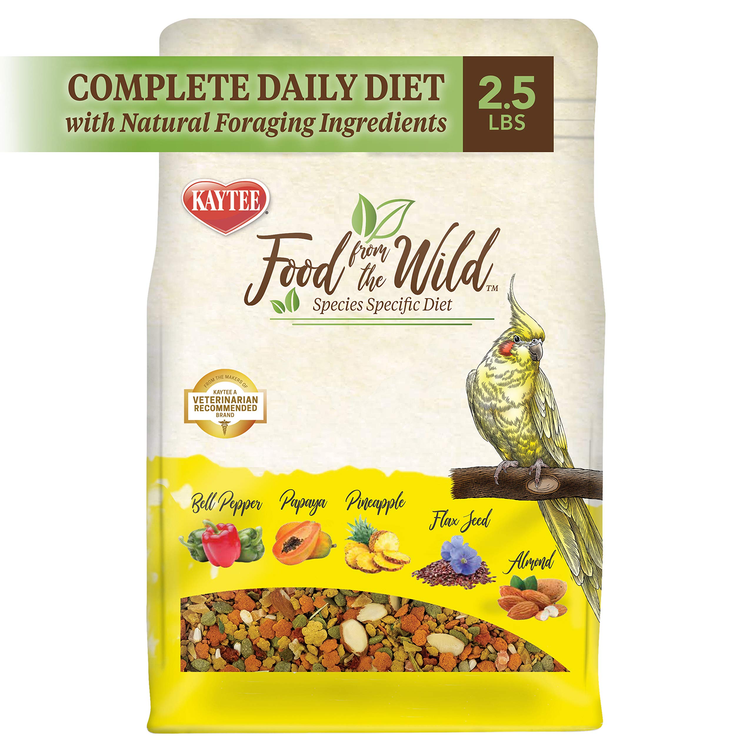 Kaytee Food from The Wild Natural Pet Cockatiel Bird Food, 2.5 Pound