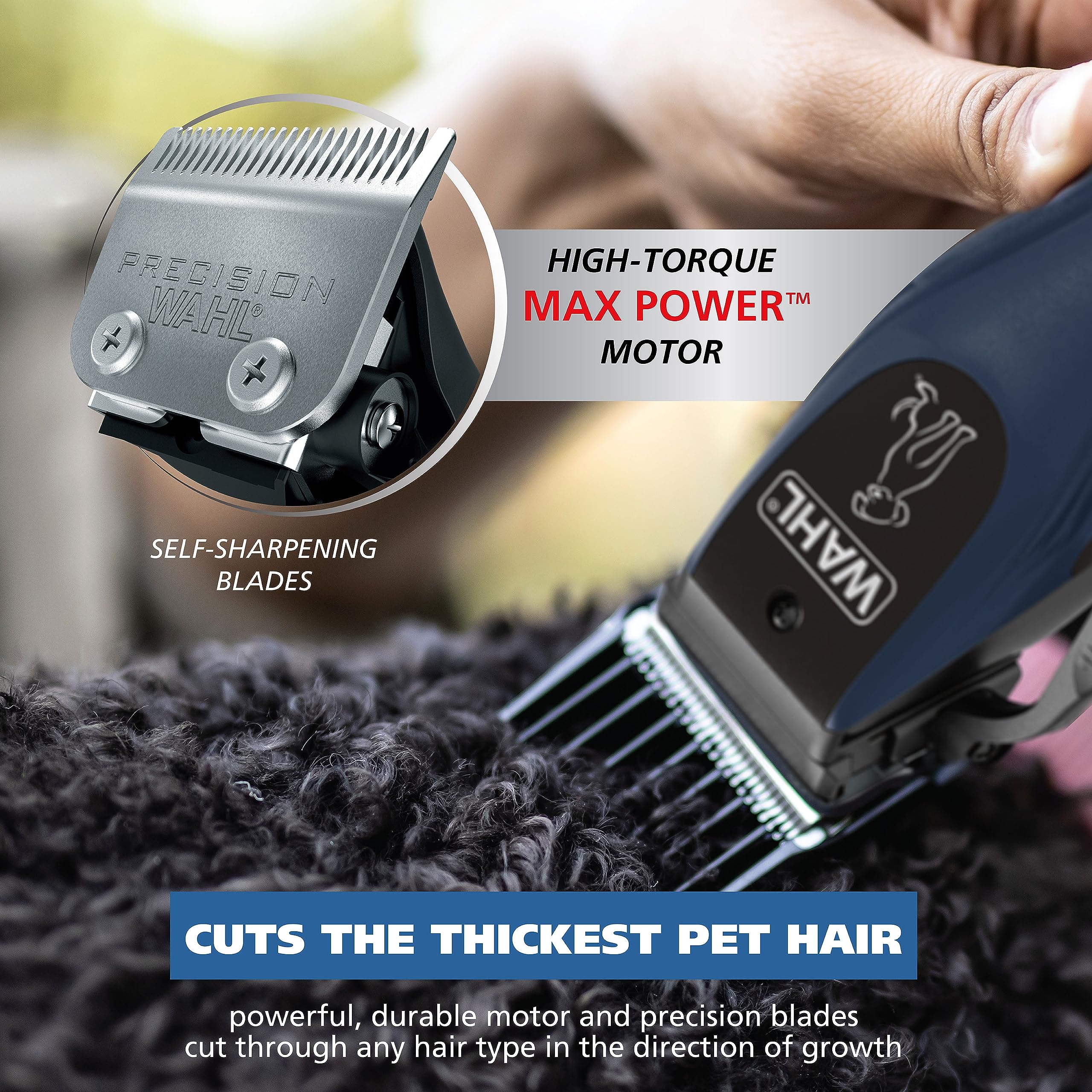Wahl Power Pro Lithium Ion Rechargeable Cordless Dog Grooming Kit - Heavy Duty Cordless Electric Dog Clippers for Grooming The T