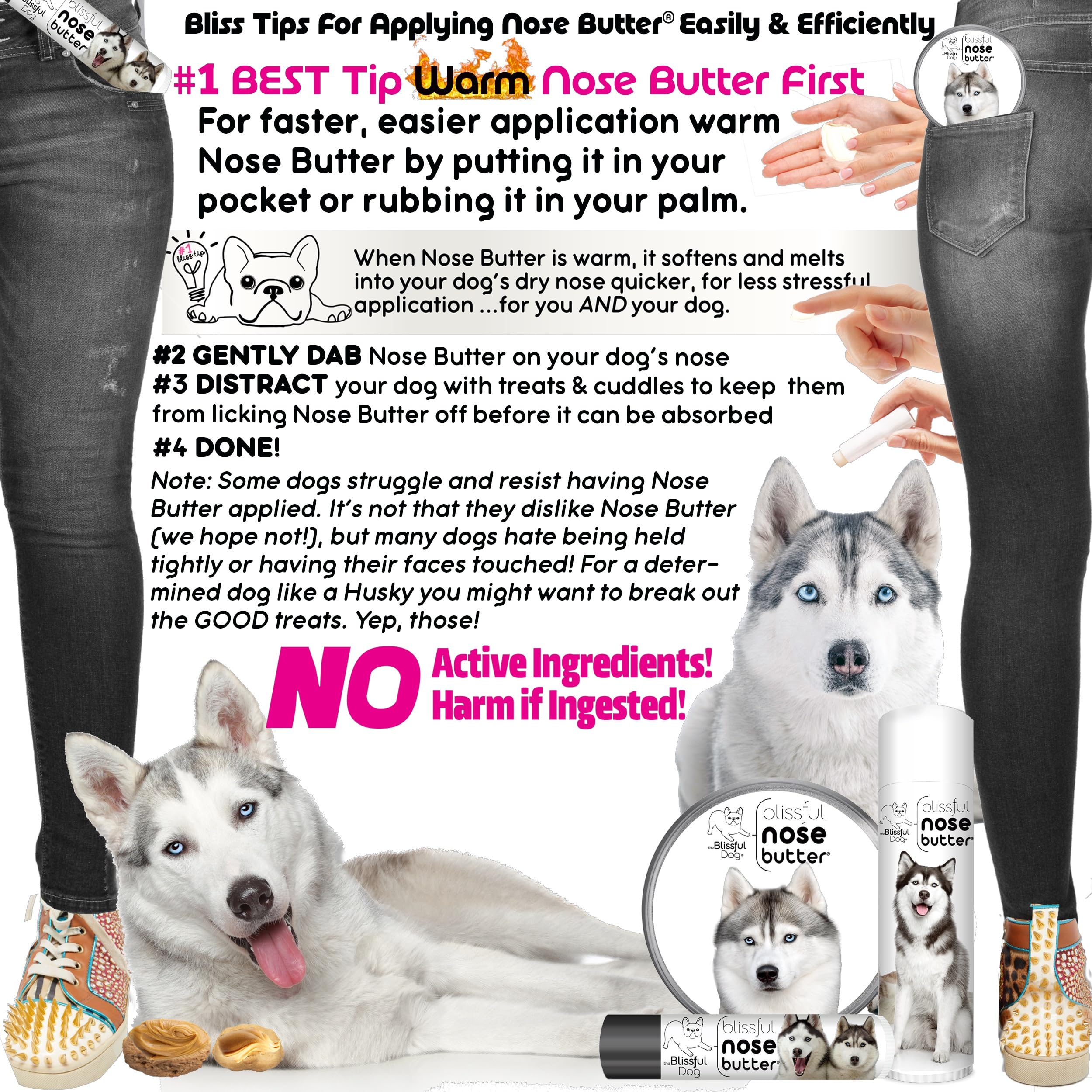 The Blissful Dog Husky Nose Butter, Versatile Dog Nose Balm for Dry Nose, Handcrafted Nose Moisturizer, Easy-to-Apply Dog Essent