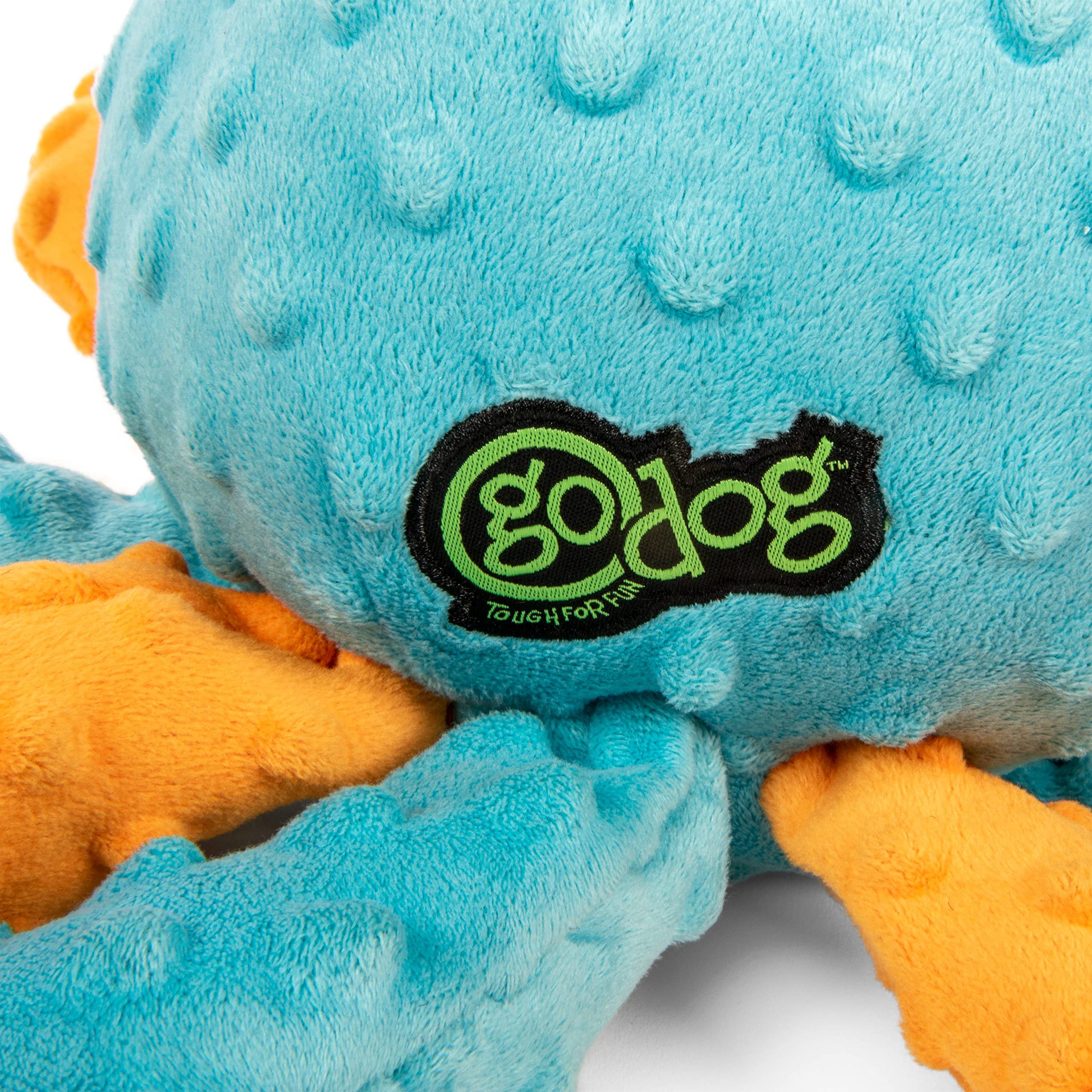 goDog Crazy Tugs Octopus Plush Tug Dog Toy, Large, Multi Color, Chew Guard Technology, Model 70735
