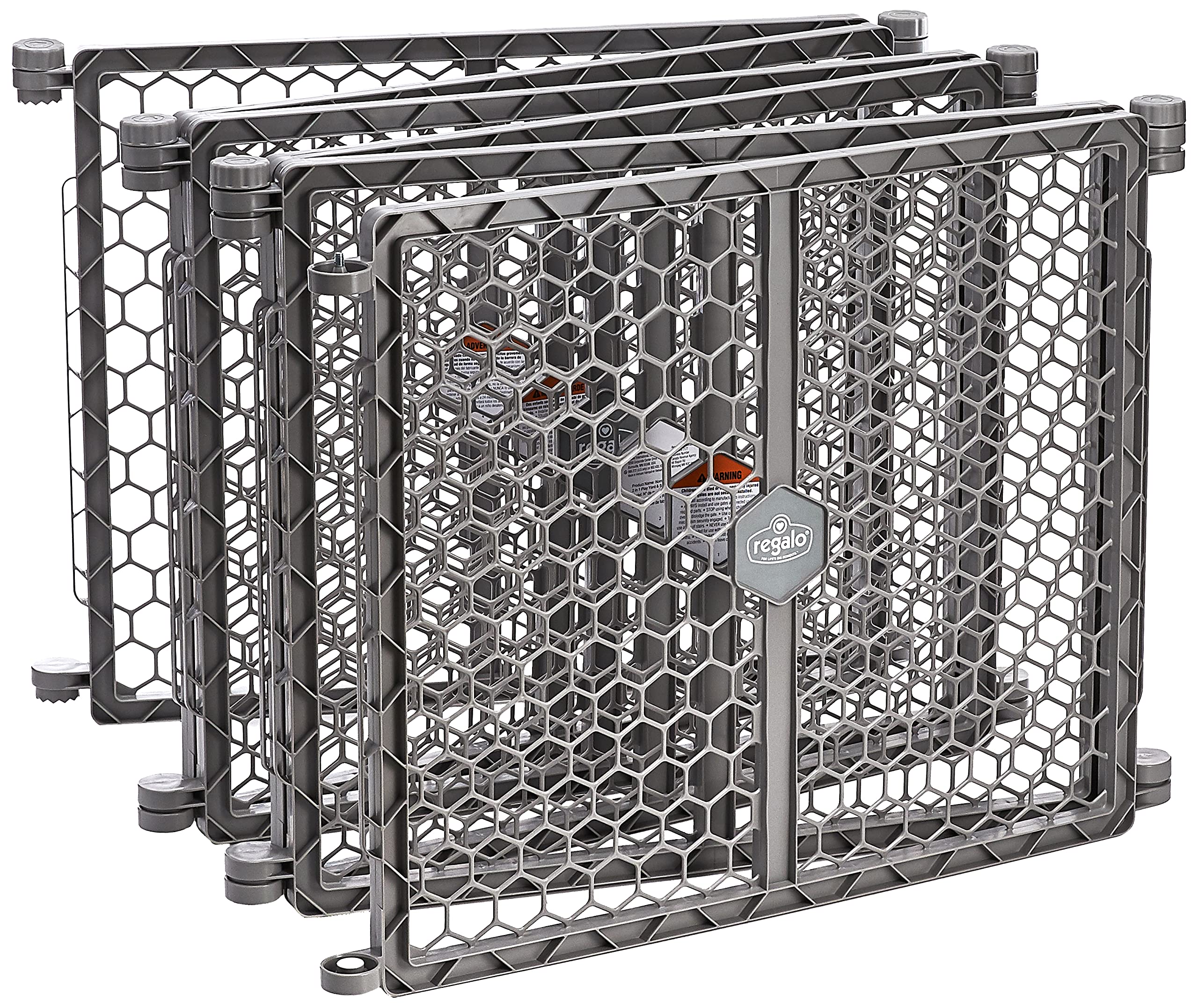 Regalo Plastic 192-Inch Super Wide Adjustable Baby Gate And Play Yard, 2-In-1, Bonus Kit, Includes 4 Pack Of Wall Mounts-4 Count (Pack Of 1)
