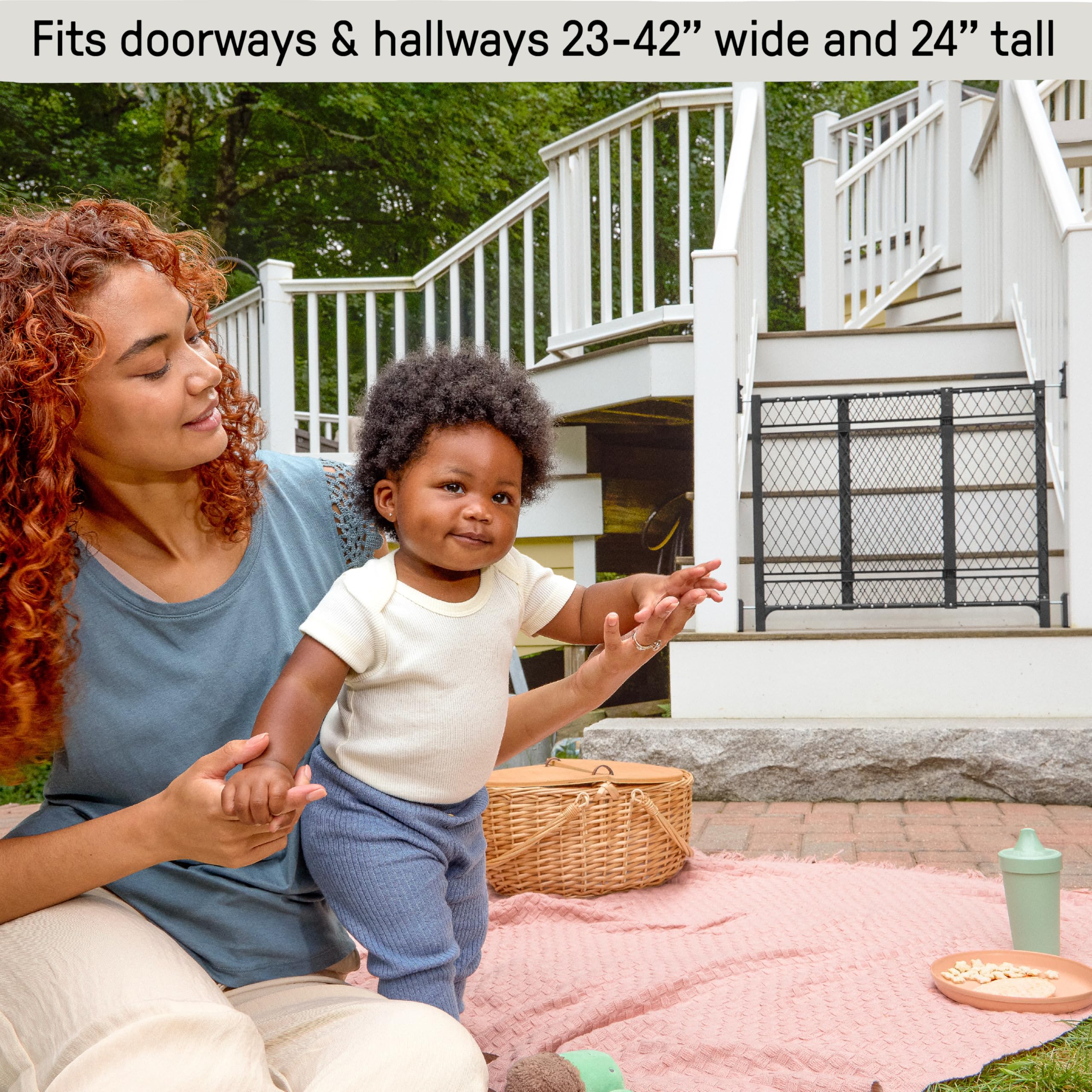 Ingenuity Doorway 42W Series Baby and Dog Gate 2-Pack, Indoor Outdoor, Wont Rust or Warp, Galvanized Steel, Fits 23-42 Openings