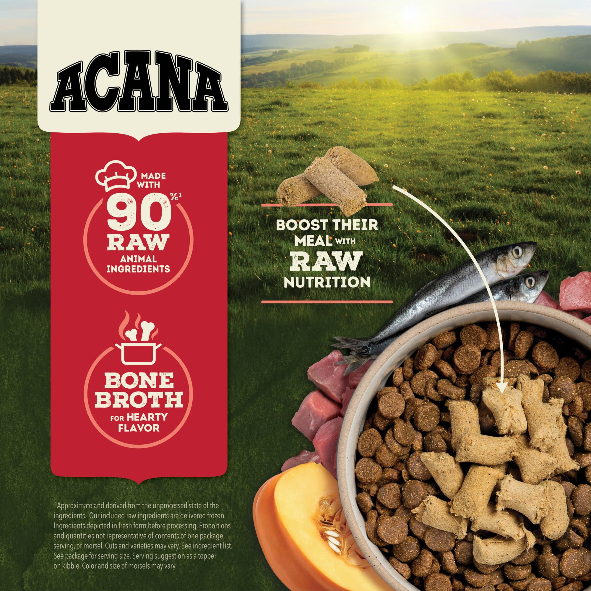 ACANA Grain-Free High Protein Freeze Dried Dog Food & Topper Ranch-Raised Beef Recipe Morsels 8oz Bag
