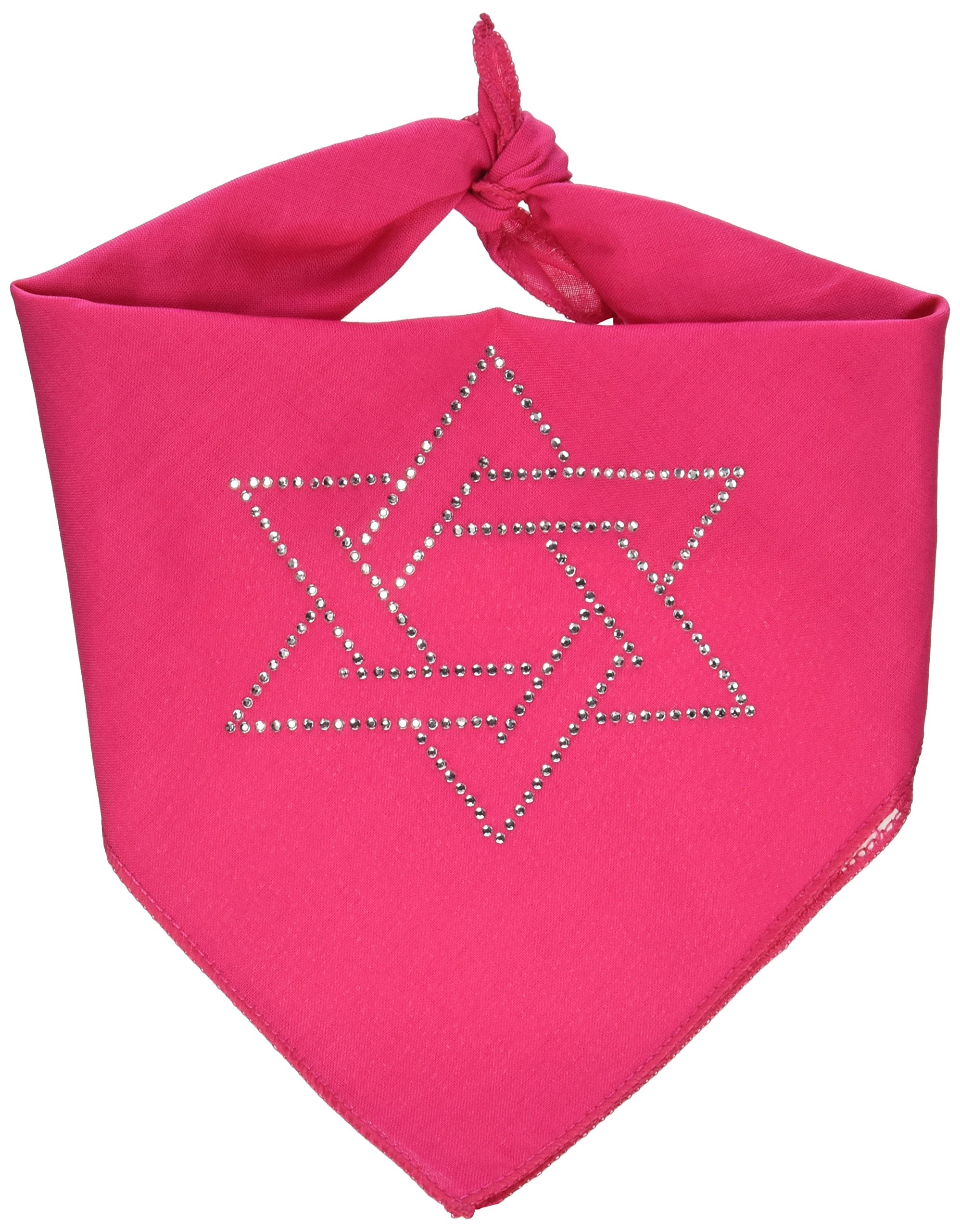 Mirage Pet Products Star of David Rhinestone Bandana, Small, Bright Pink