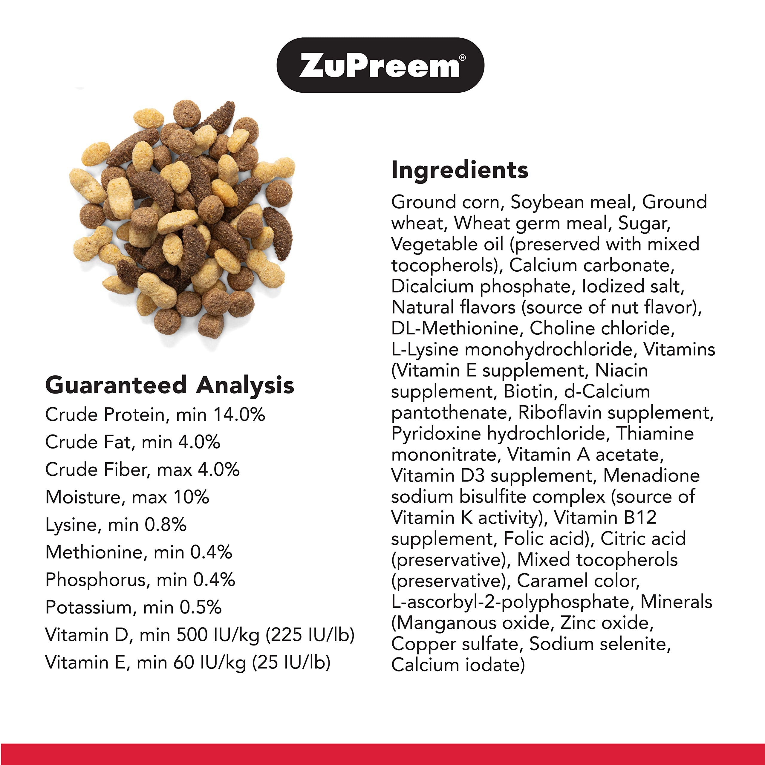 ZuPreem NutBlend Bird Pellets, Daily Bird Food for Parrot, Conure, Caique, African Grey, Eclectus, Small Cockatoo, Core Nutritio