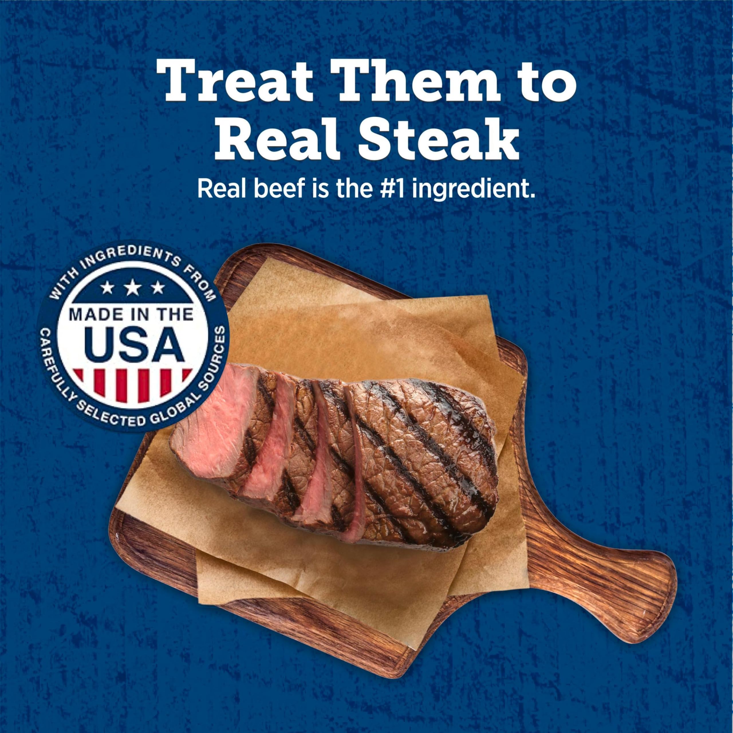 Blue Buffalo True Chews Premium Grillers Dog Treats, Made in the USA with Natural Ingredients, Steak, 30-oz. Bag