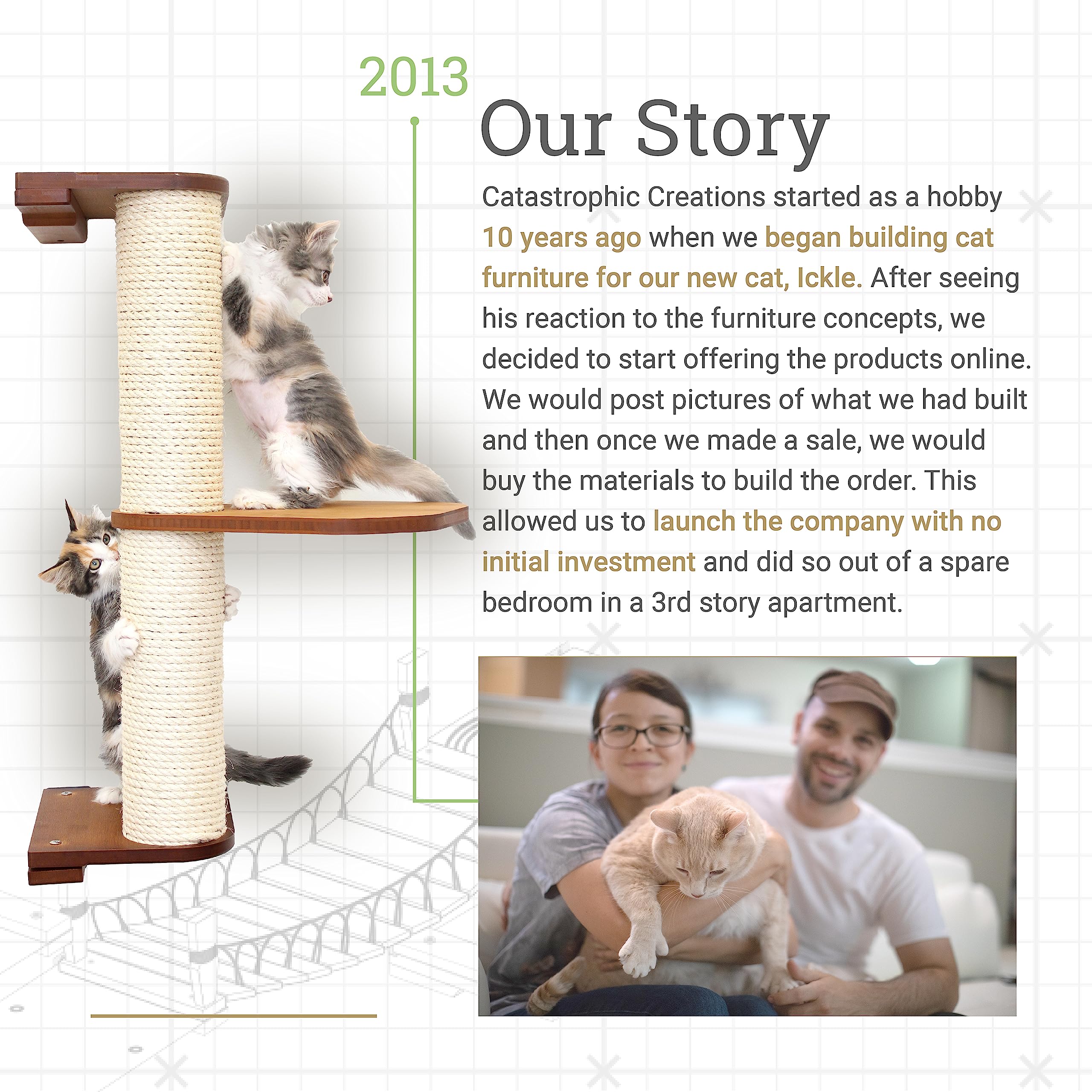 Catastrophicreations Cat 18'' Shelf Handcrafted Elevated Wall, English Chestnut Bamboo, One Size