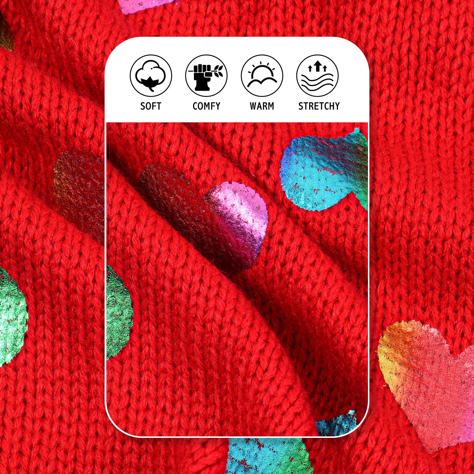 Kyeese Dog Sweaters For Large Dogs Colorful Radiant Printing Love Design With Leash Hole Pet Sweater Pet Clothes,Xxl